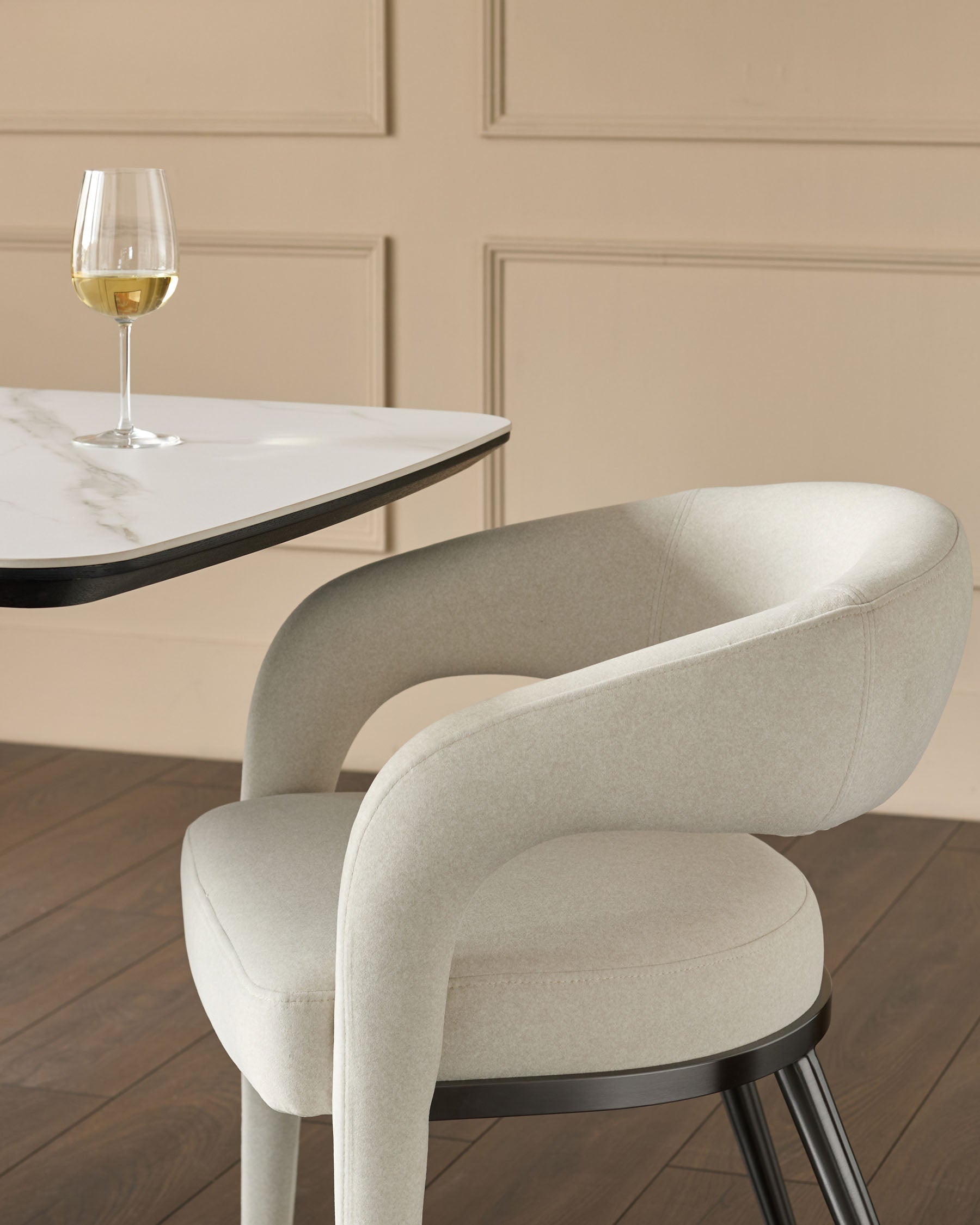 Rhett cream fabric dining chair