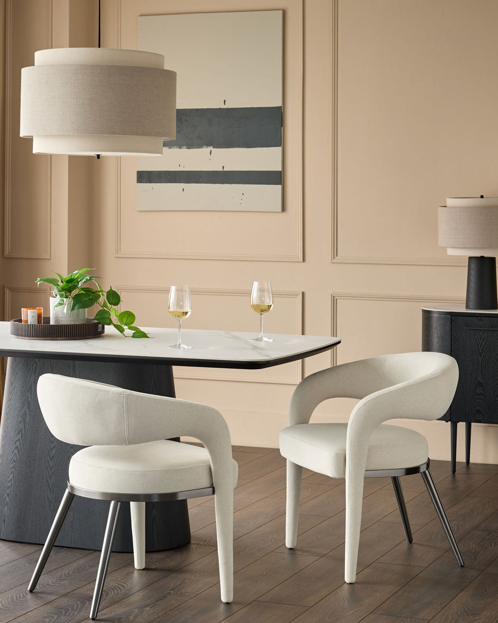 Rhett cream fabric dining chair
