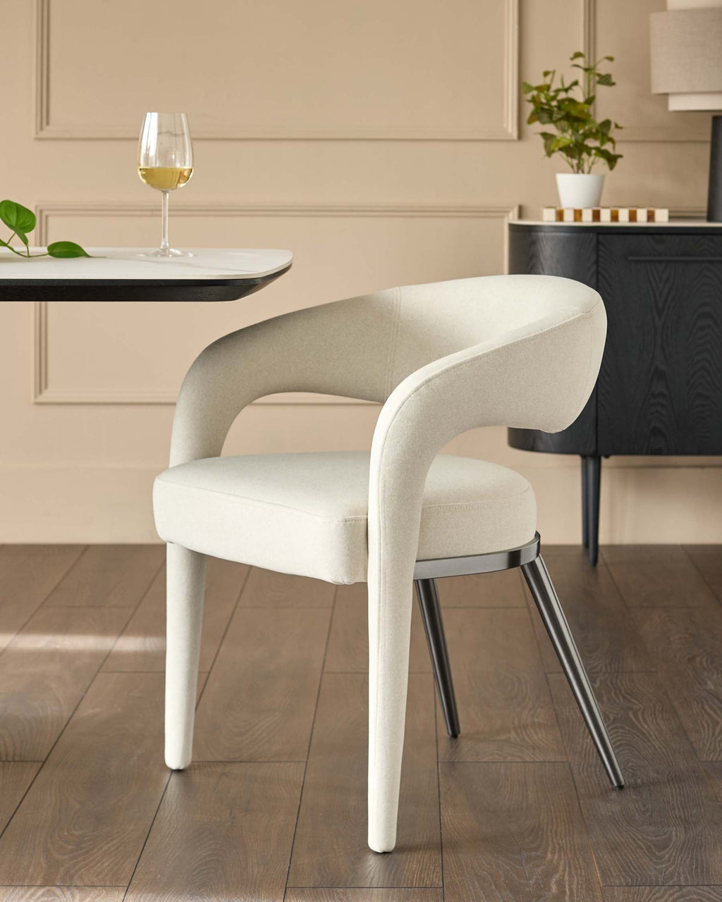 Rhett cream fabric dining chair