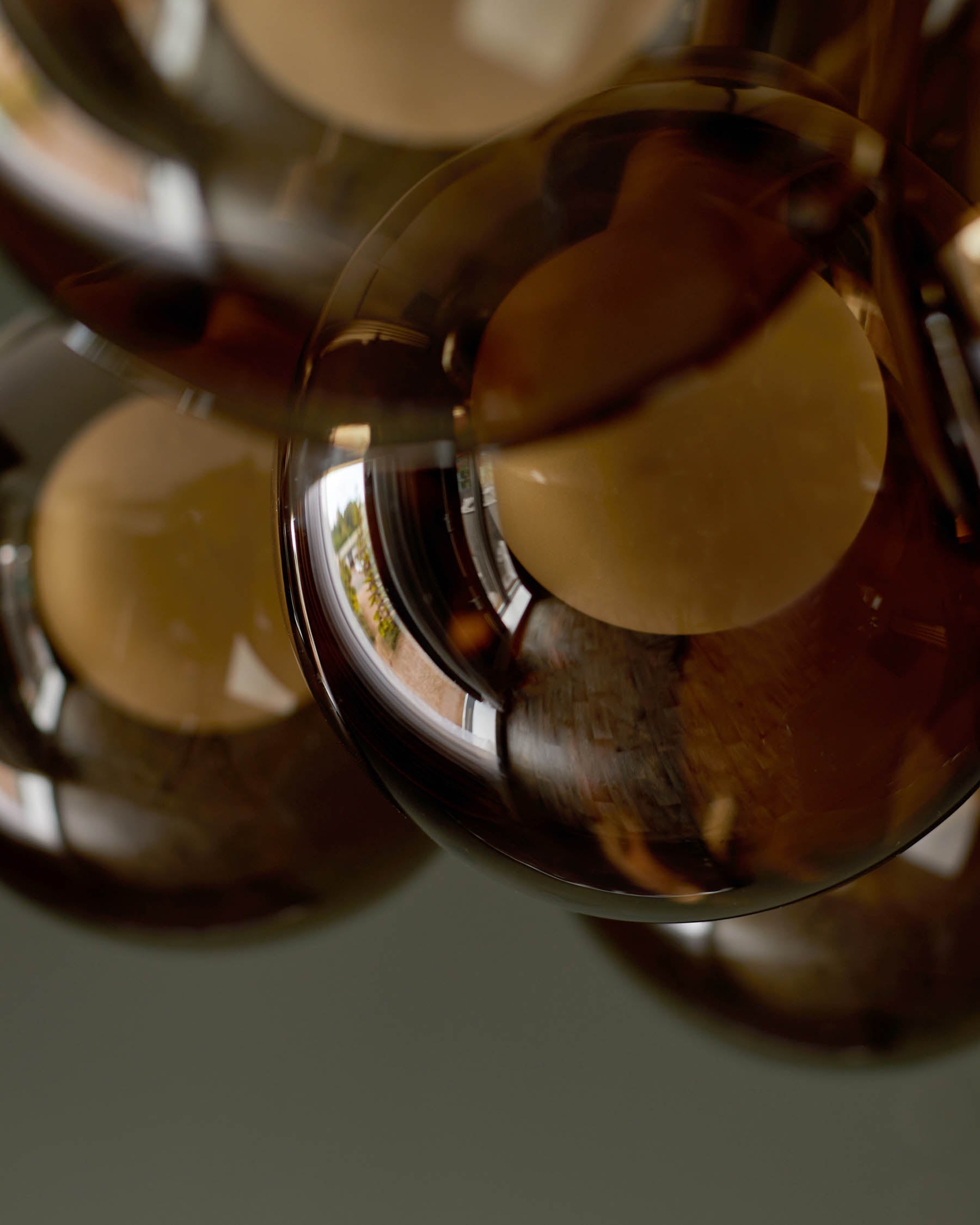 Riley mocha glass LED light cluster bubble pendant