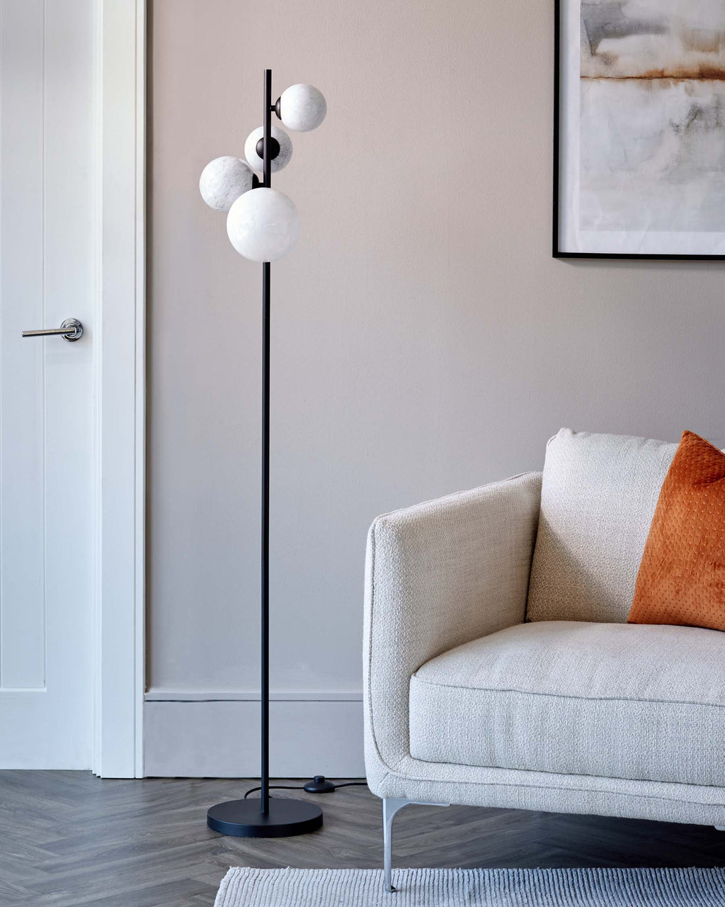 Riley Marble Look 4 Light Glass Floor Lamp