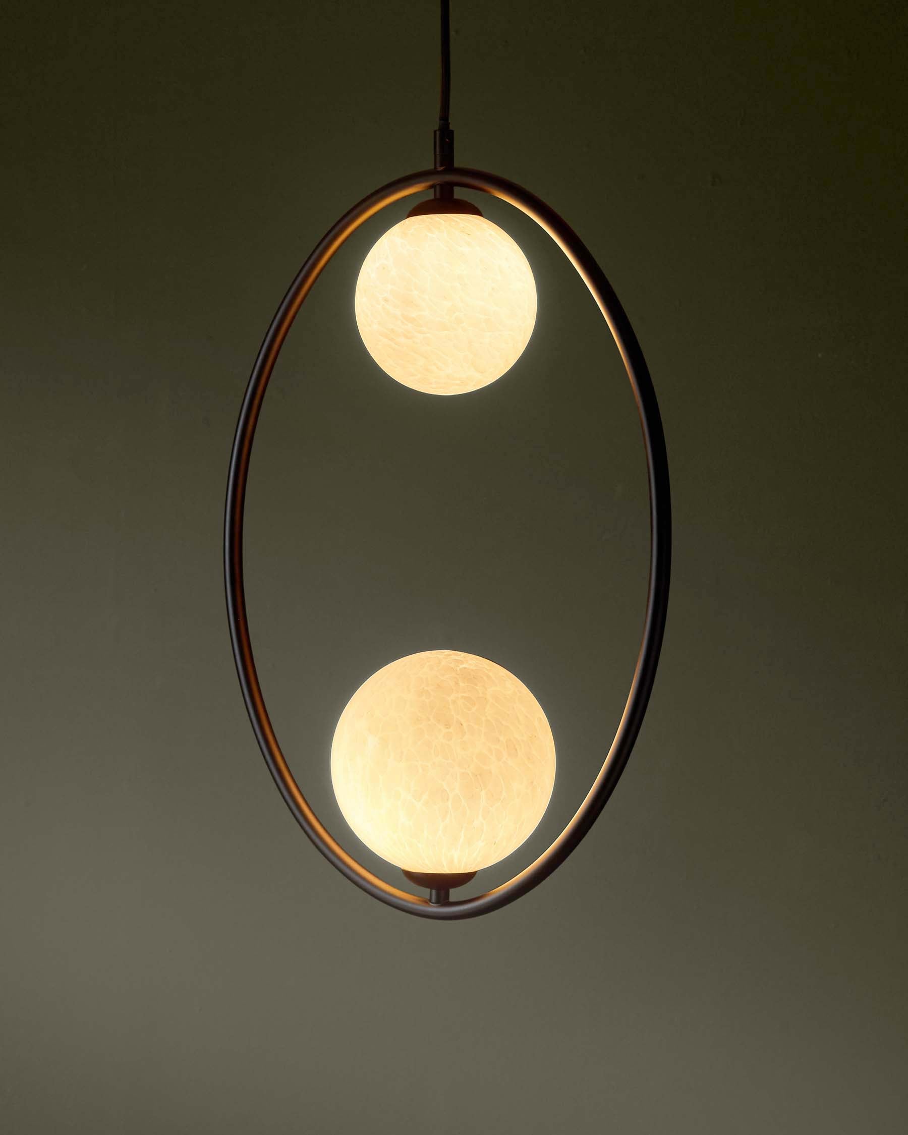 Riley marble look glass 2 light adjustable pendant