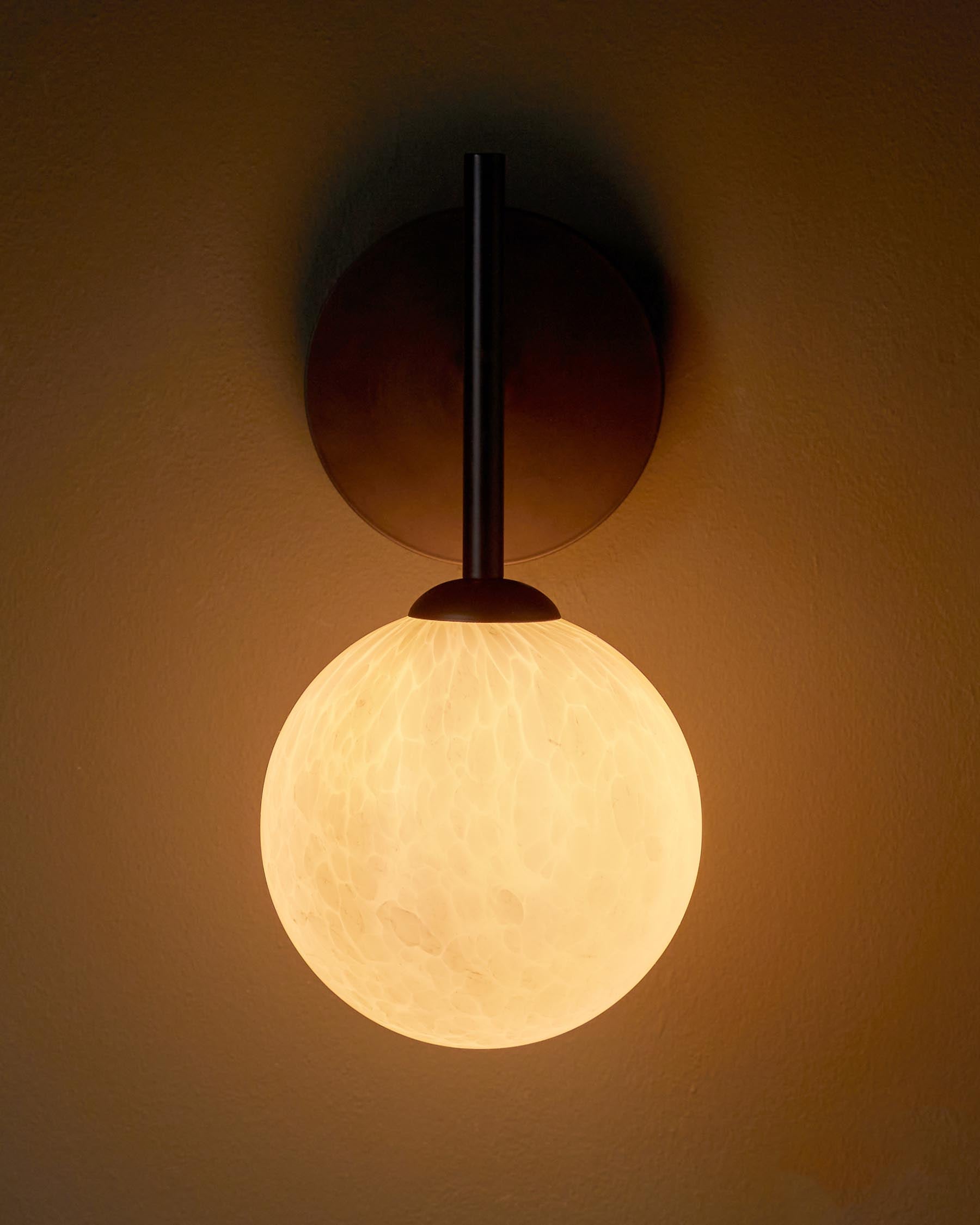 Riley marble look glass wall light