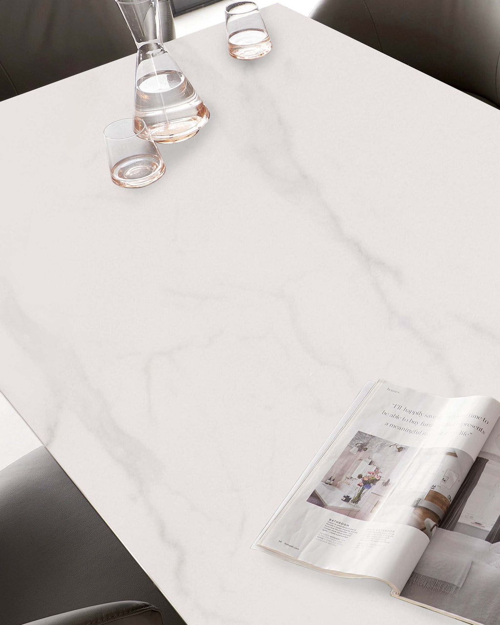 Riley White Marbled Ceramic 8 Seater Dining Table