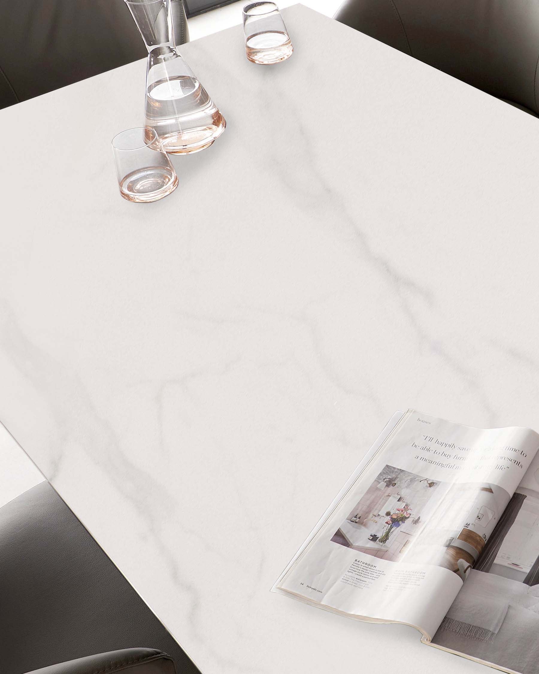 Riley White Marbled Ceramic 8 Seater Dining Table