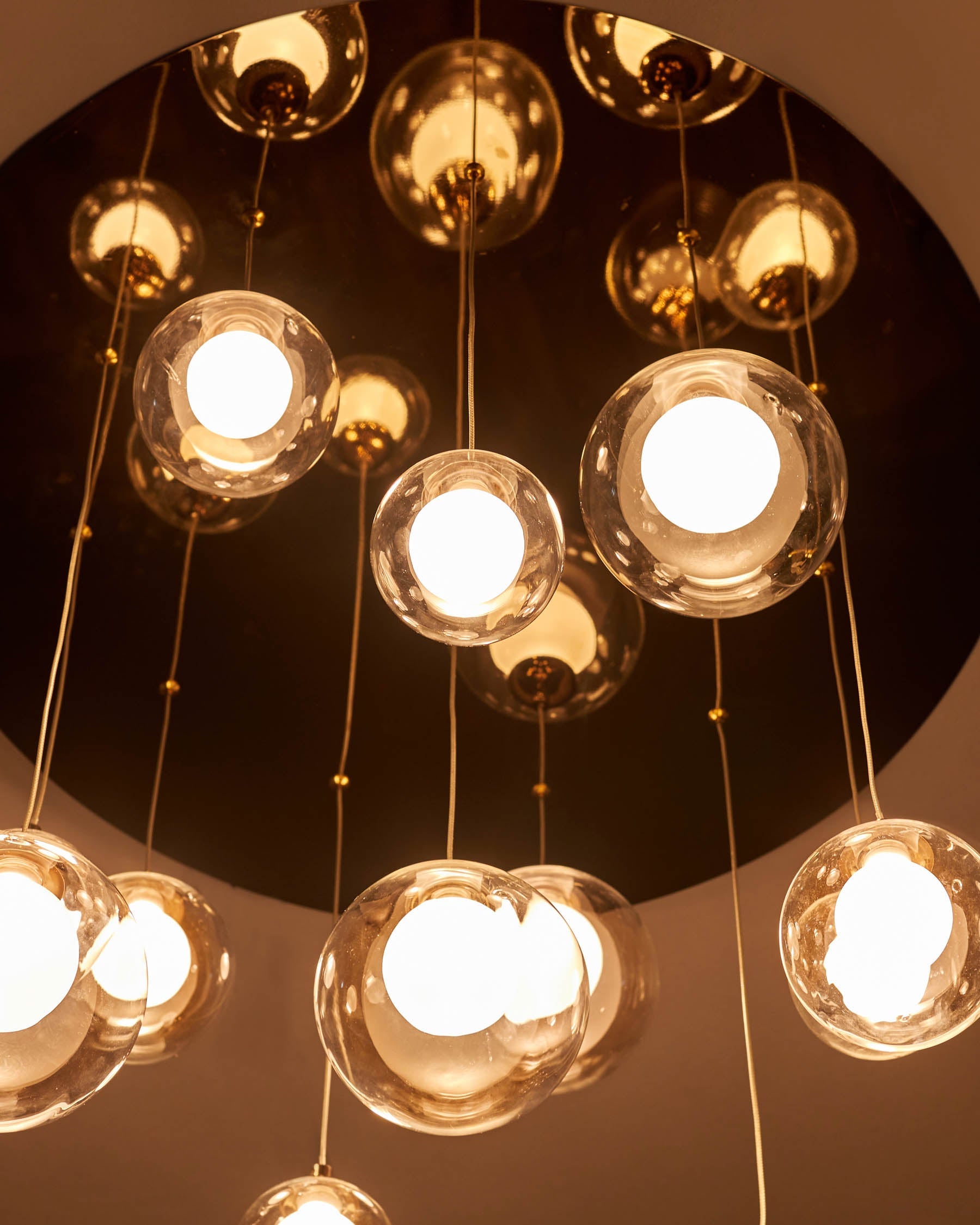 Riley mocha glass 12 LED light adjustable drop pendant