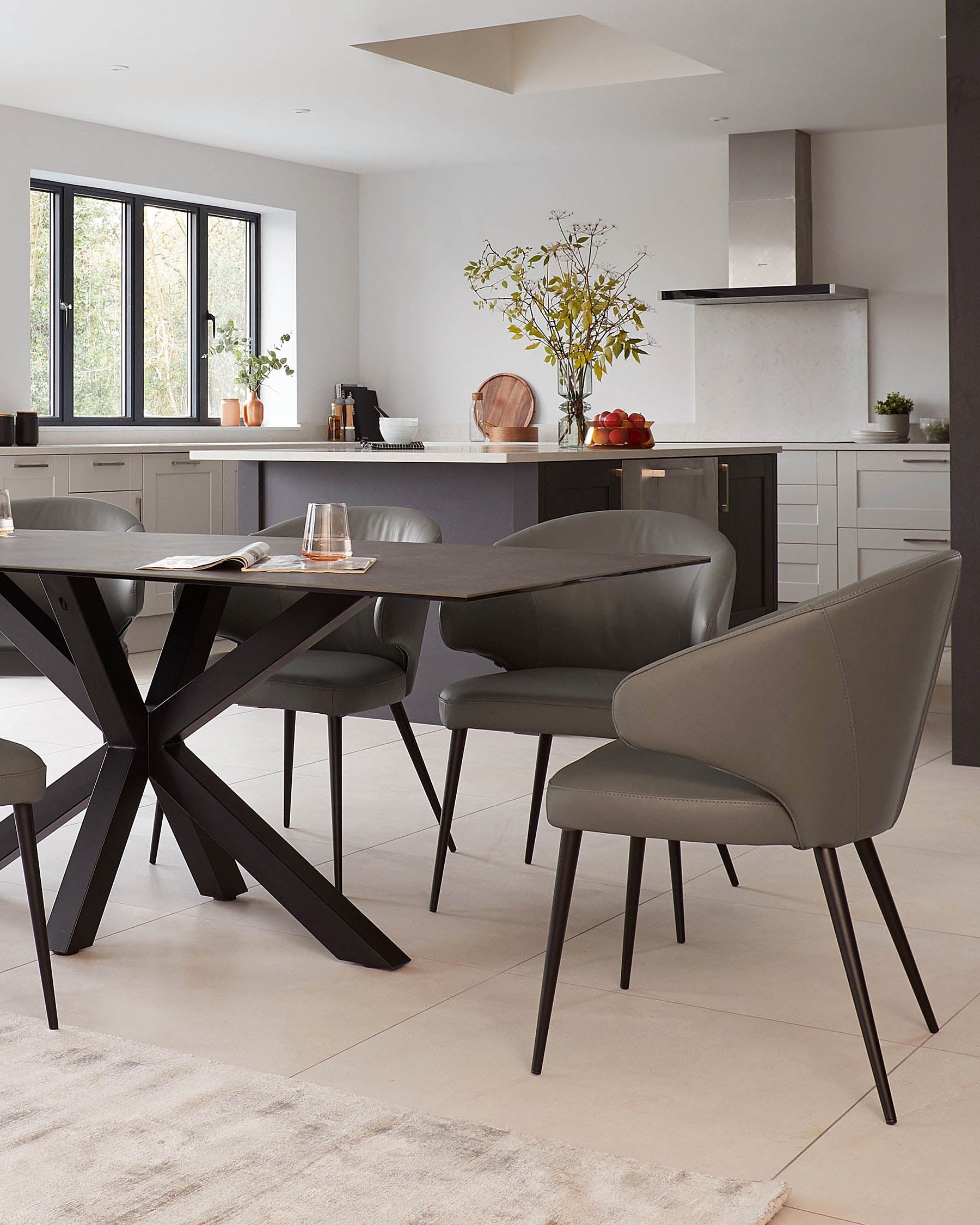 Riley Dark Grey Ceramic 8 Seater Dining Table