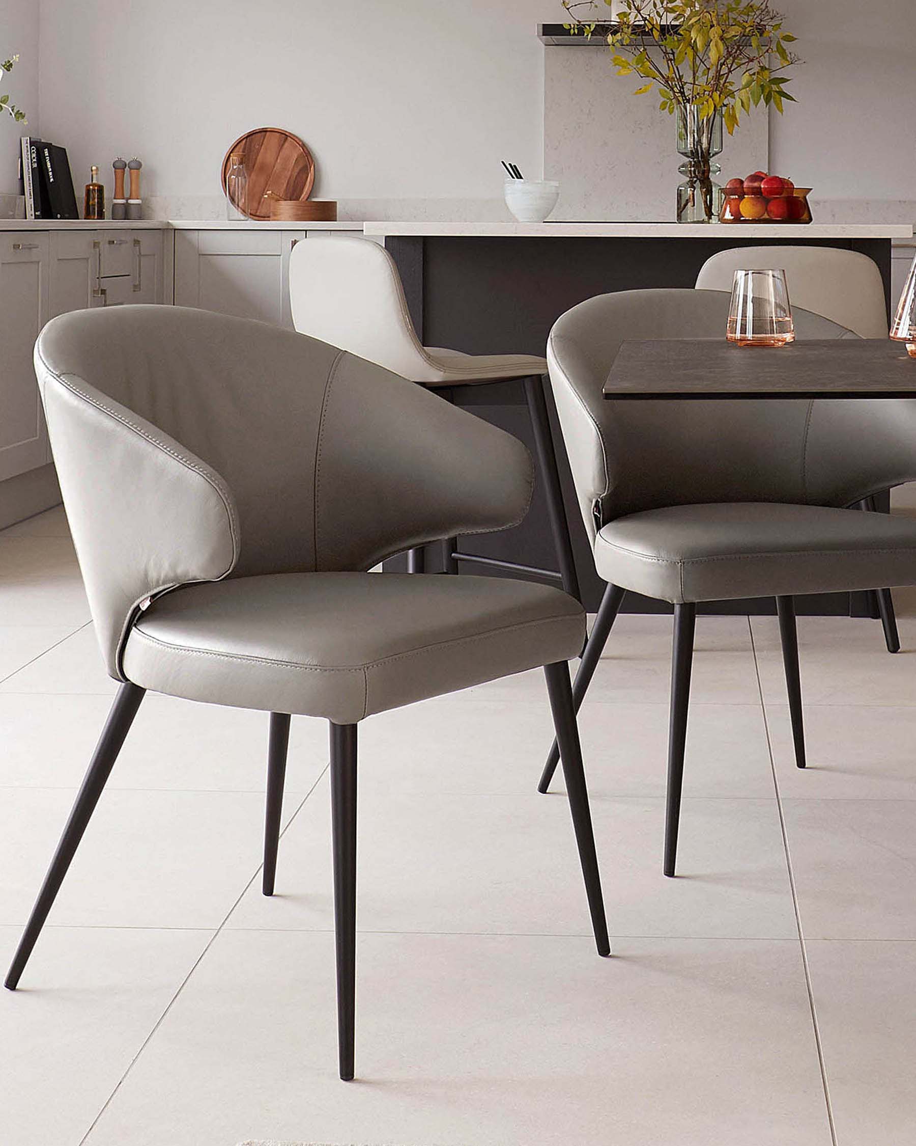 Riley 8 seater table and 8 Landon dark grey dining chairs set