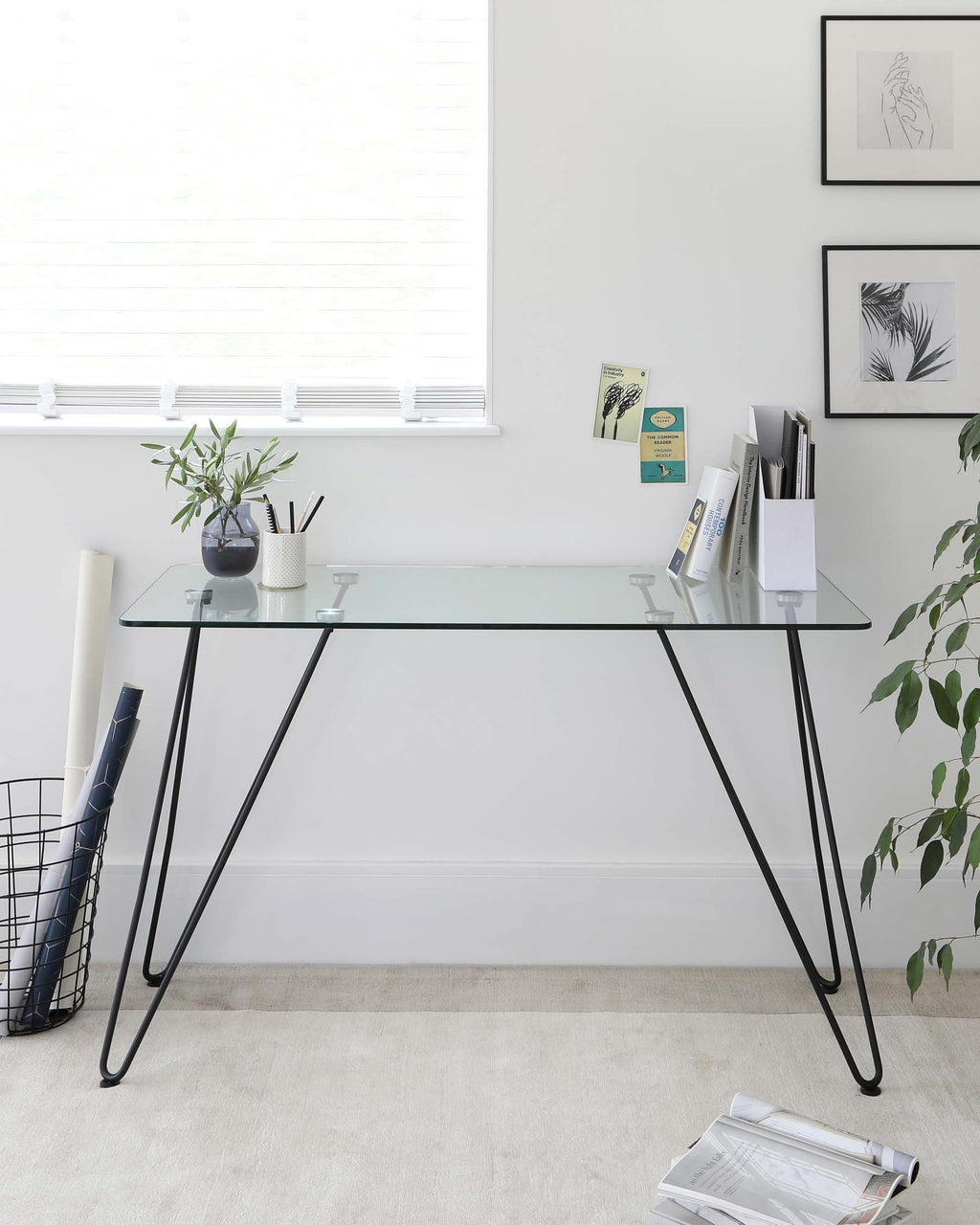 Ripple Glass And Matt Black Desk