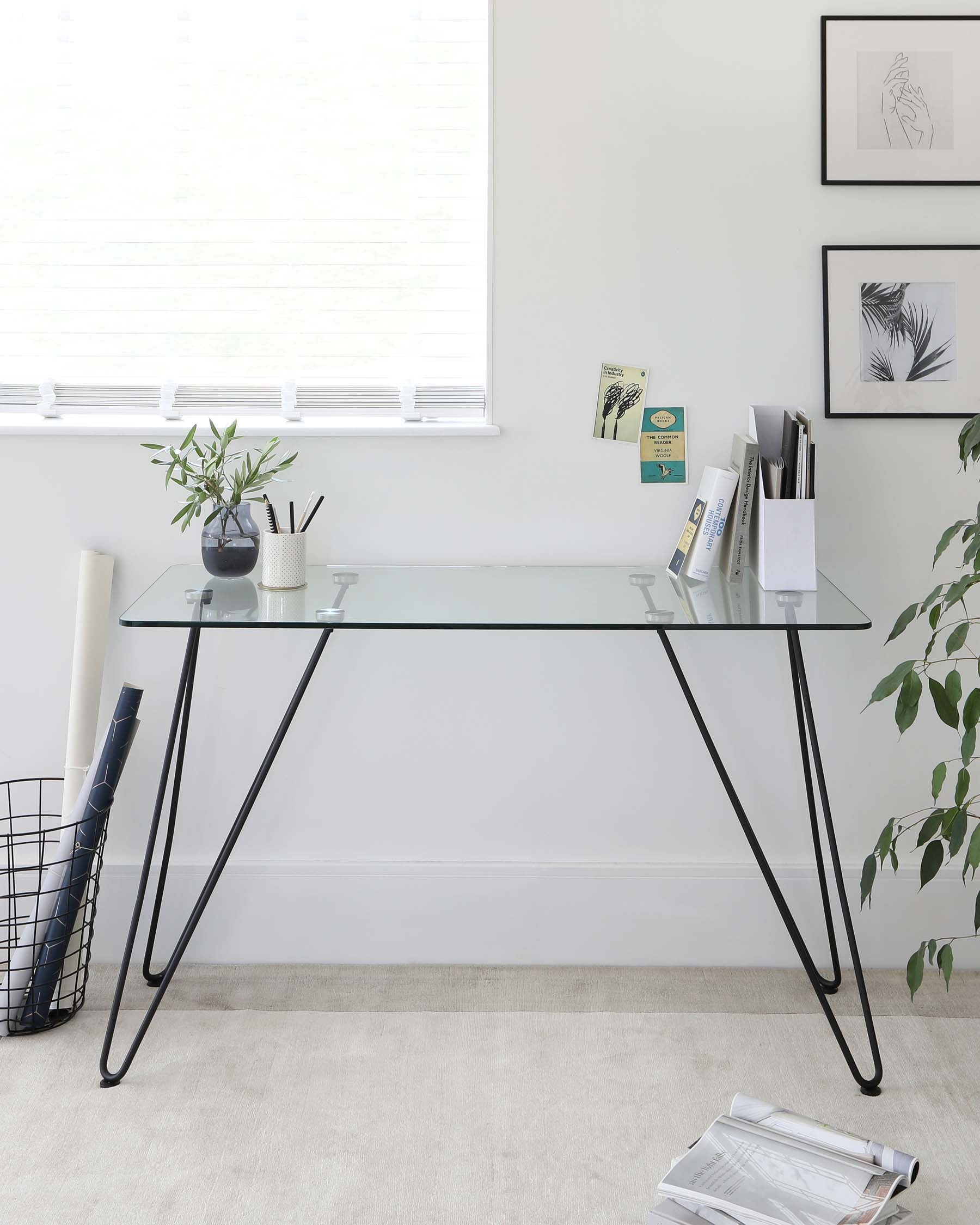 Ripple Glass And Matt Black Desk