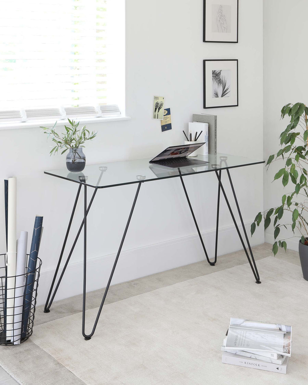Ripple Glass And Matt Black Desk