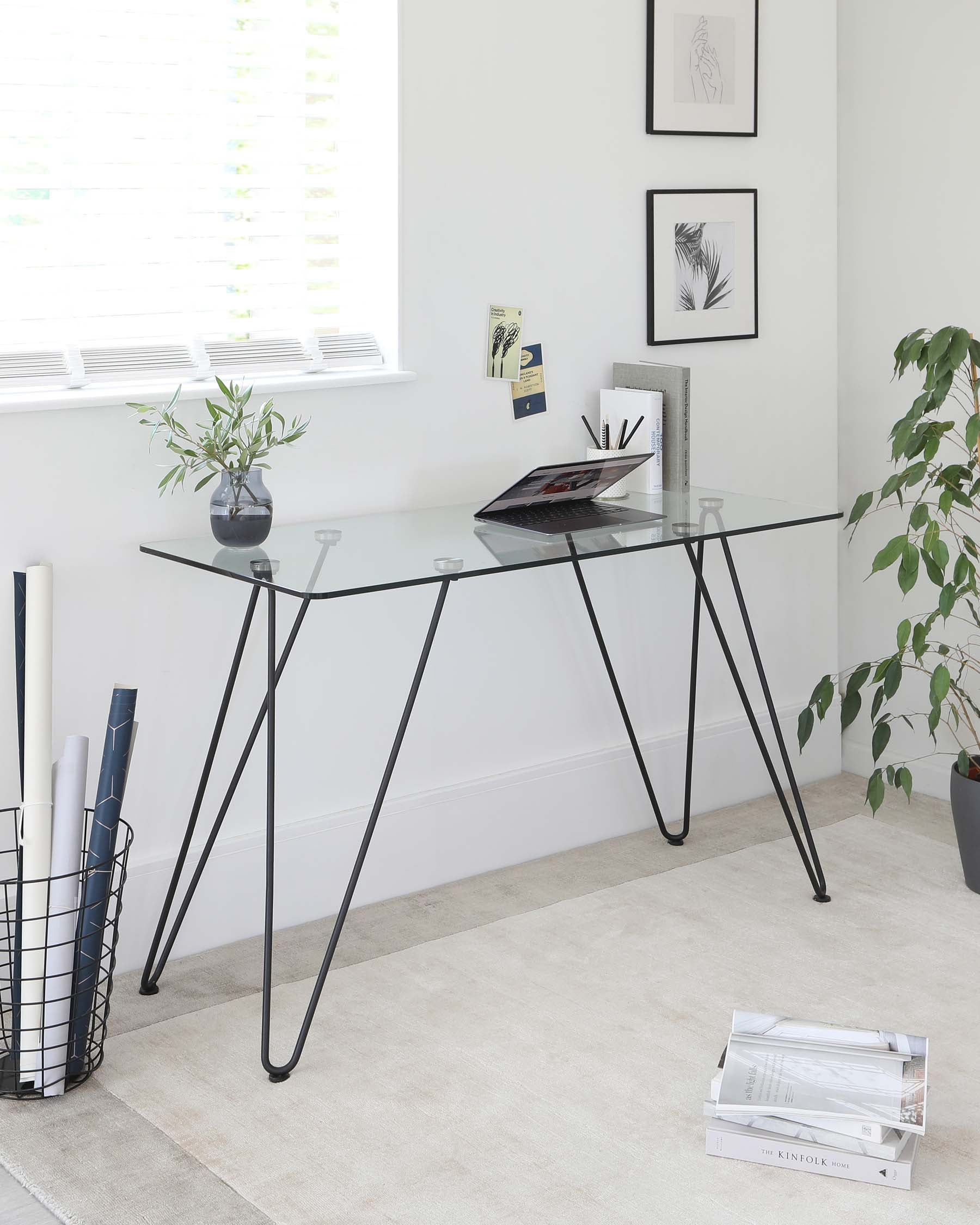 Ripple Glass And Matt Black Desk