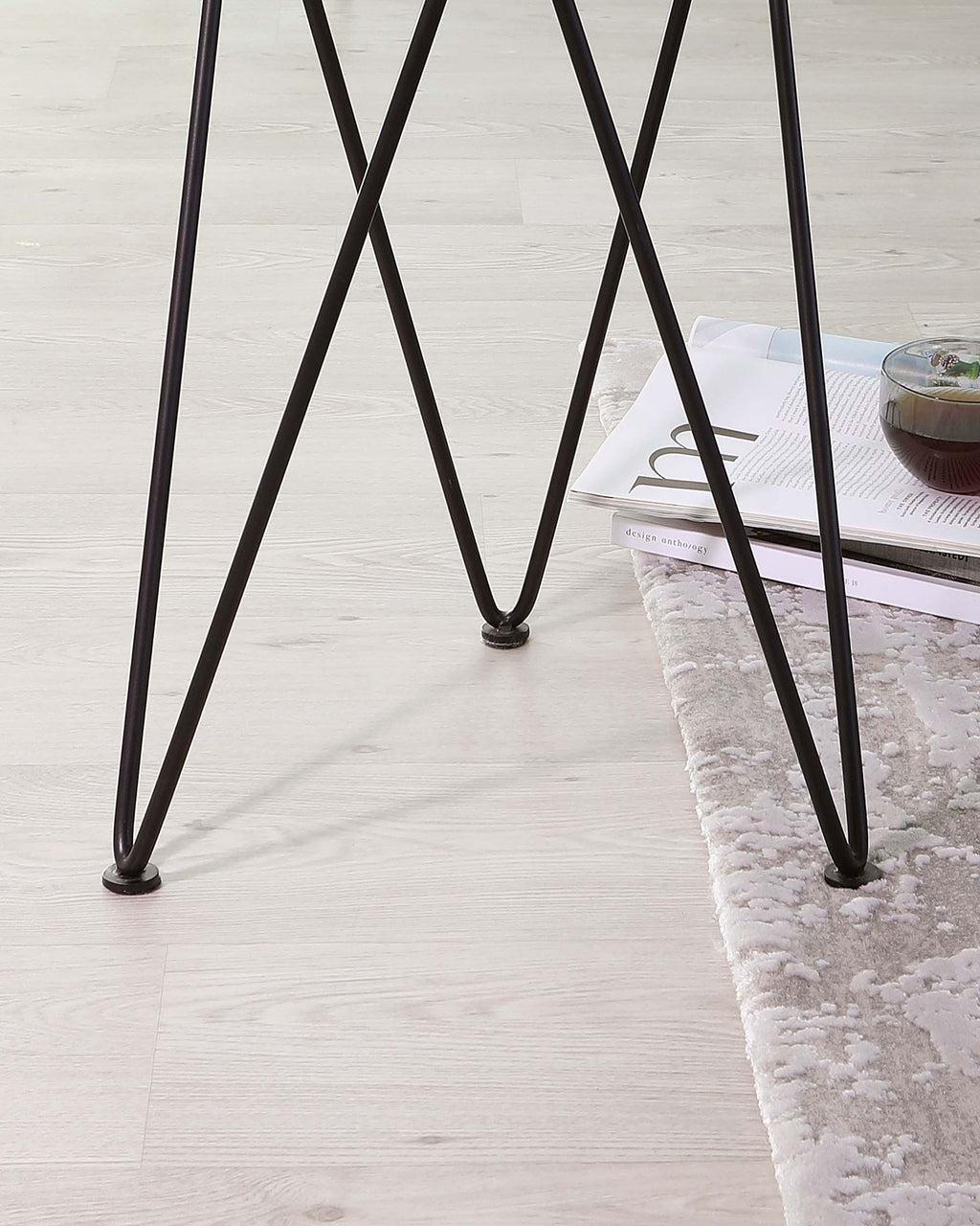 Ripple Glass Side Table With Black Legs