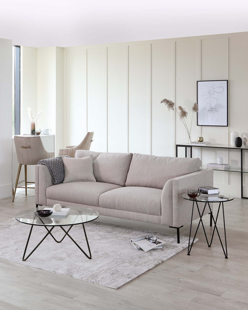 Ripple Glass Side Table With Black Legs