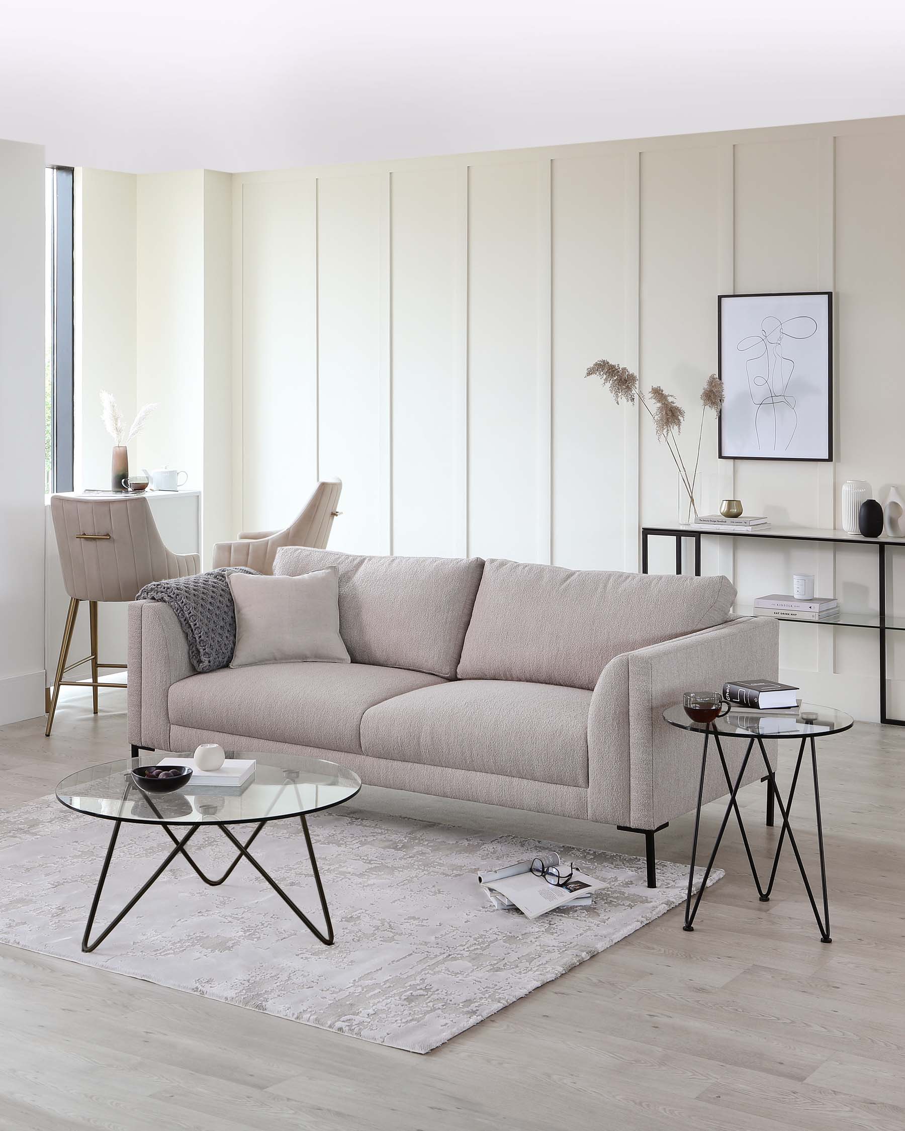 Ripple Glass Side Table With Black Legs