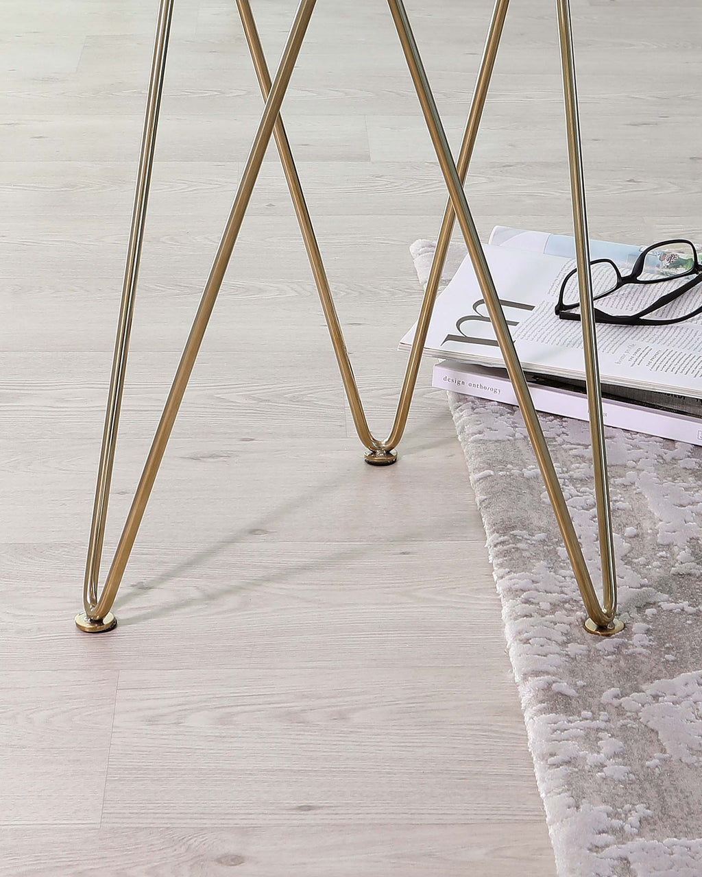 Ripple Glass Side Table With Brass Legs