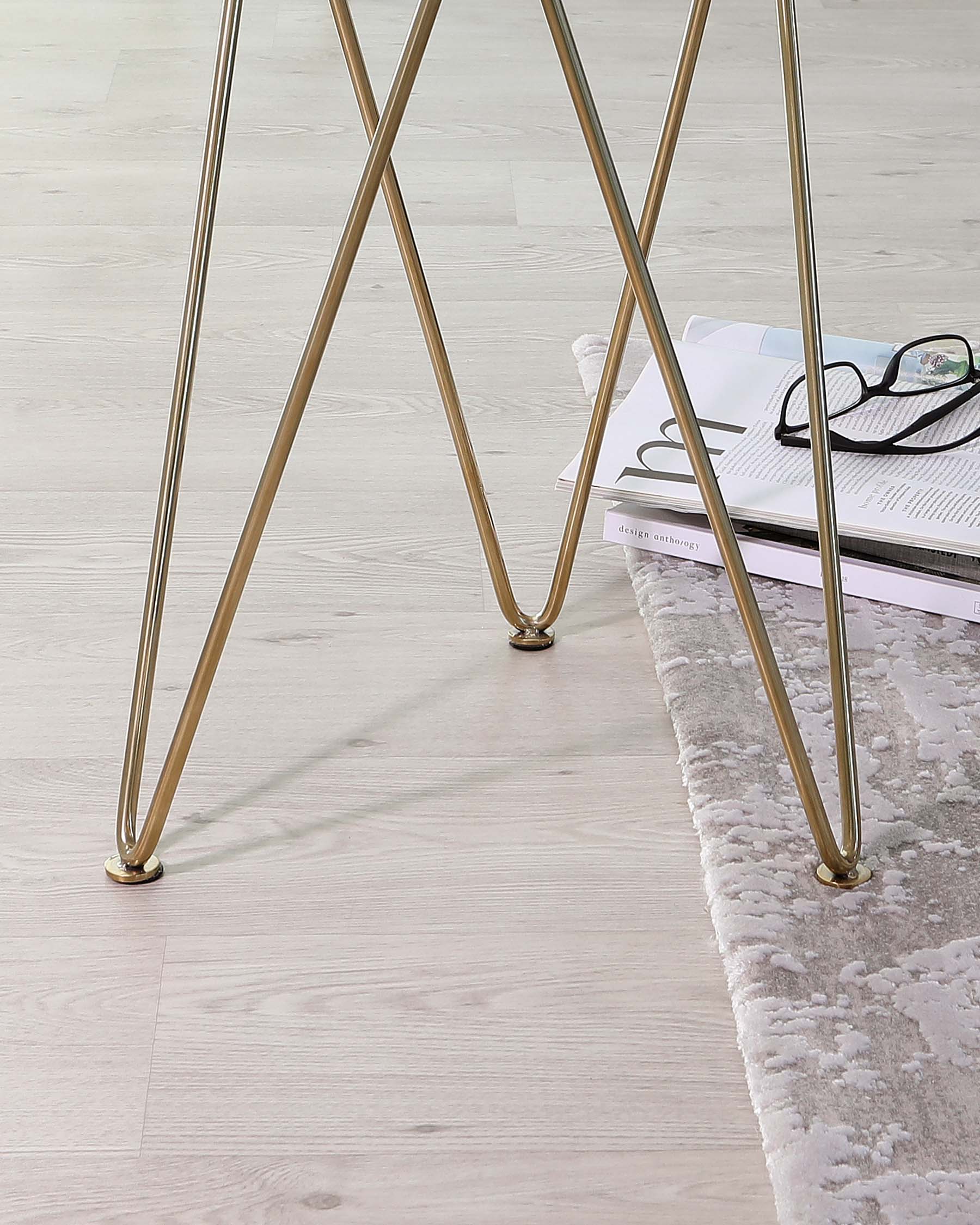 Ripple Glass Side Table With Brass Legs
