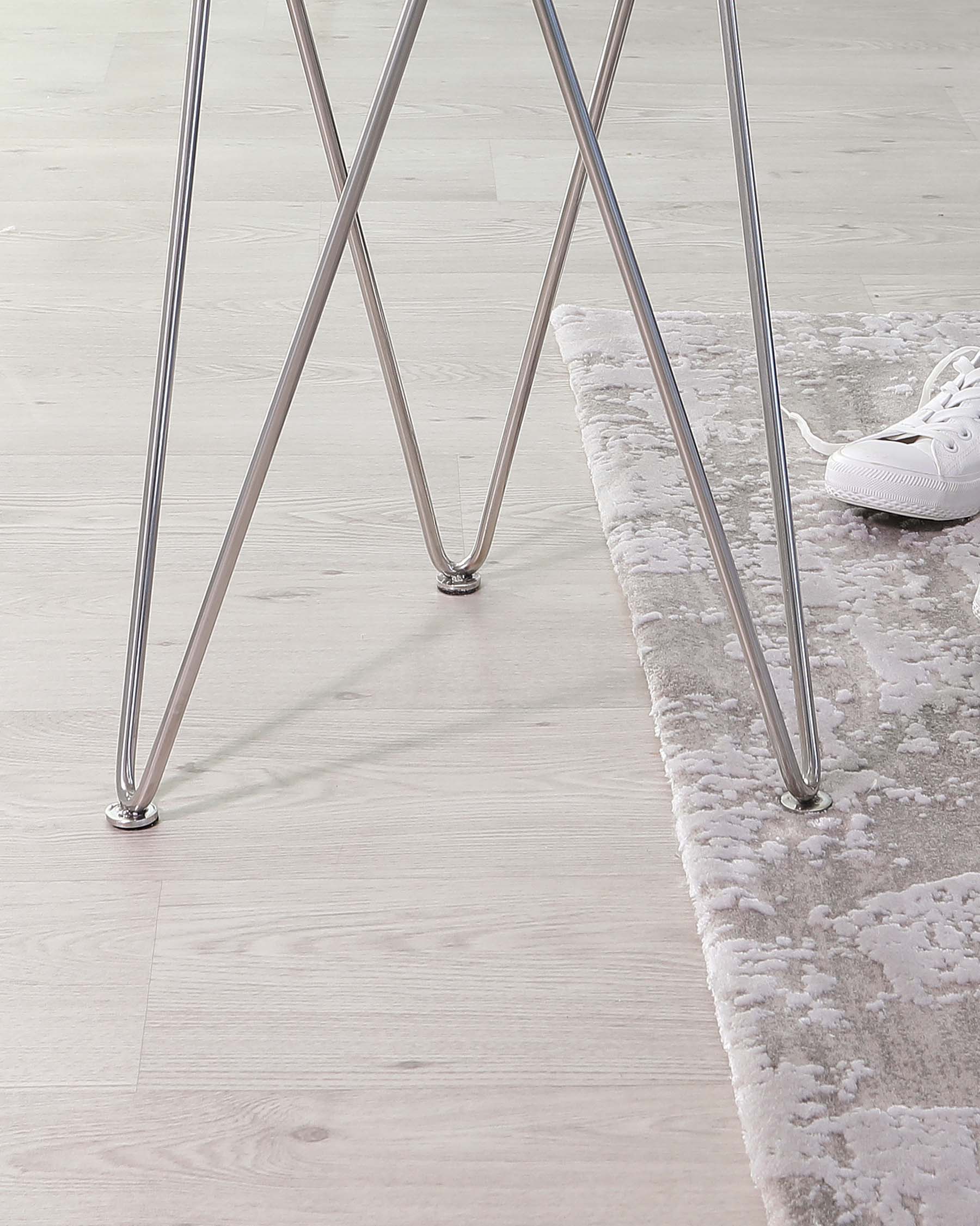Ripple Glass Side Table With Stainless Steel Legs
