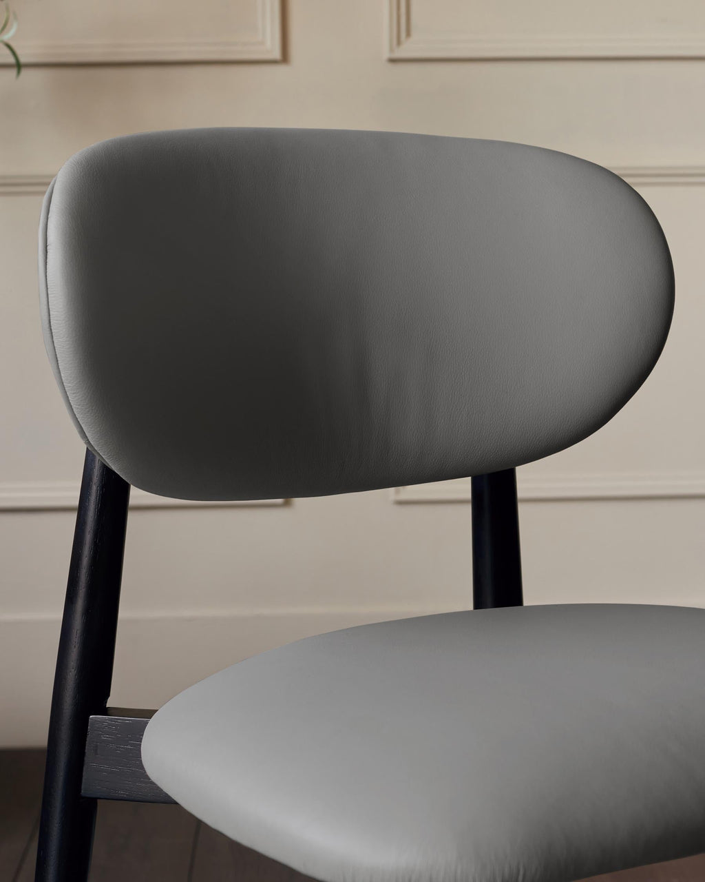 Ryann dark grey leather dining chair