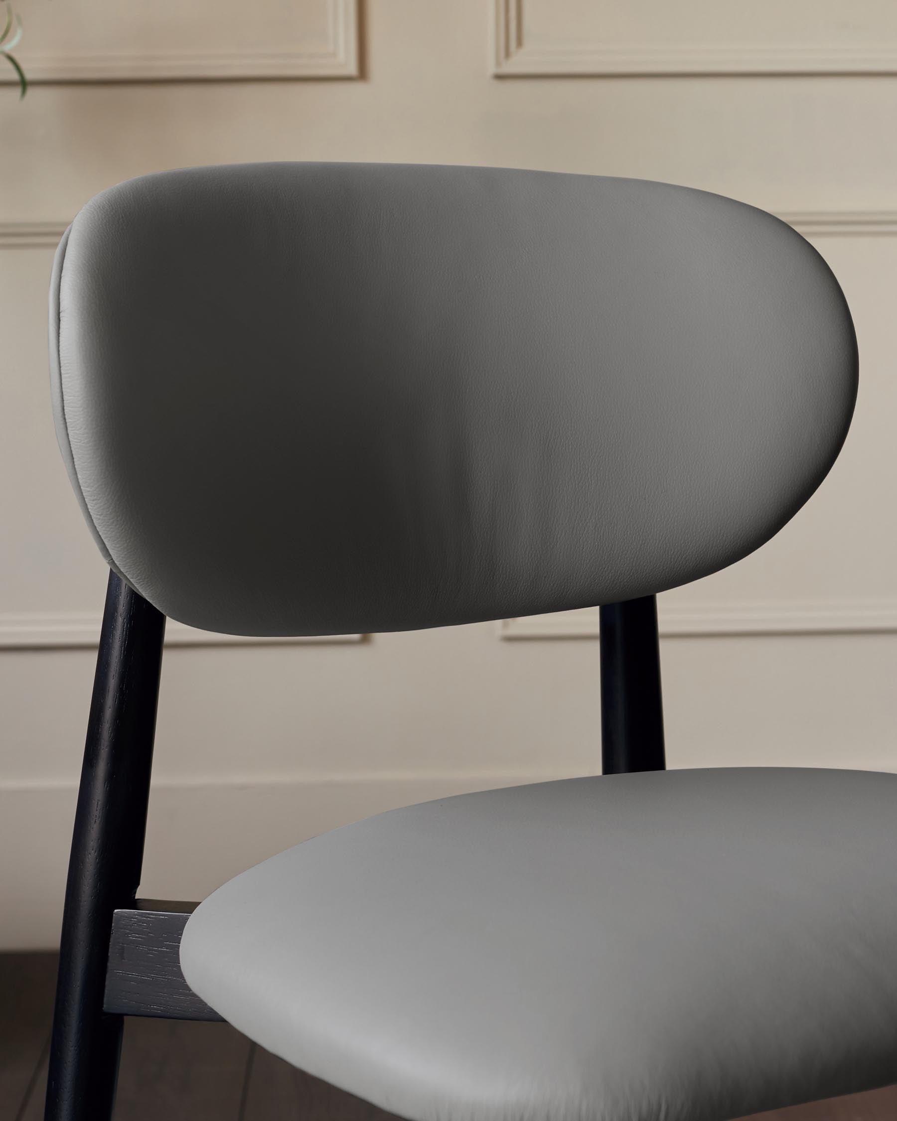 Ryann dark grey leather dining chair