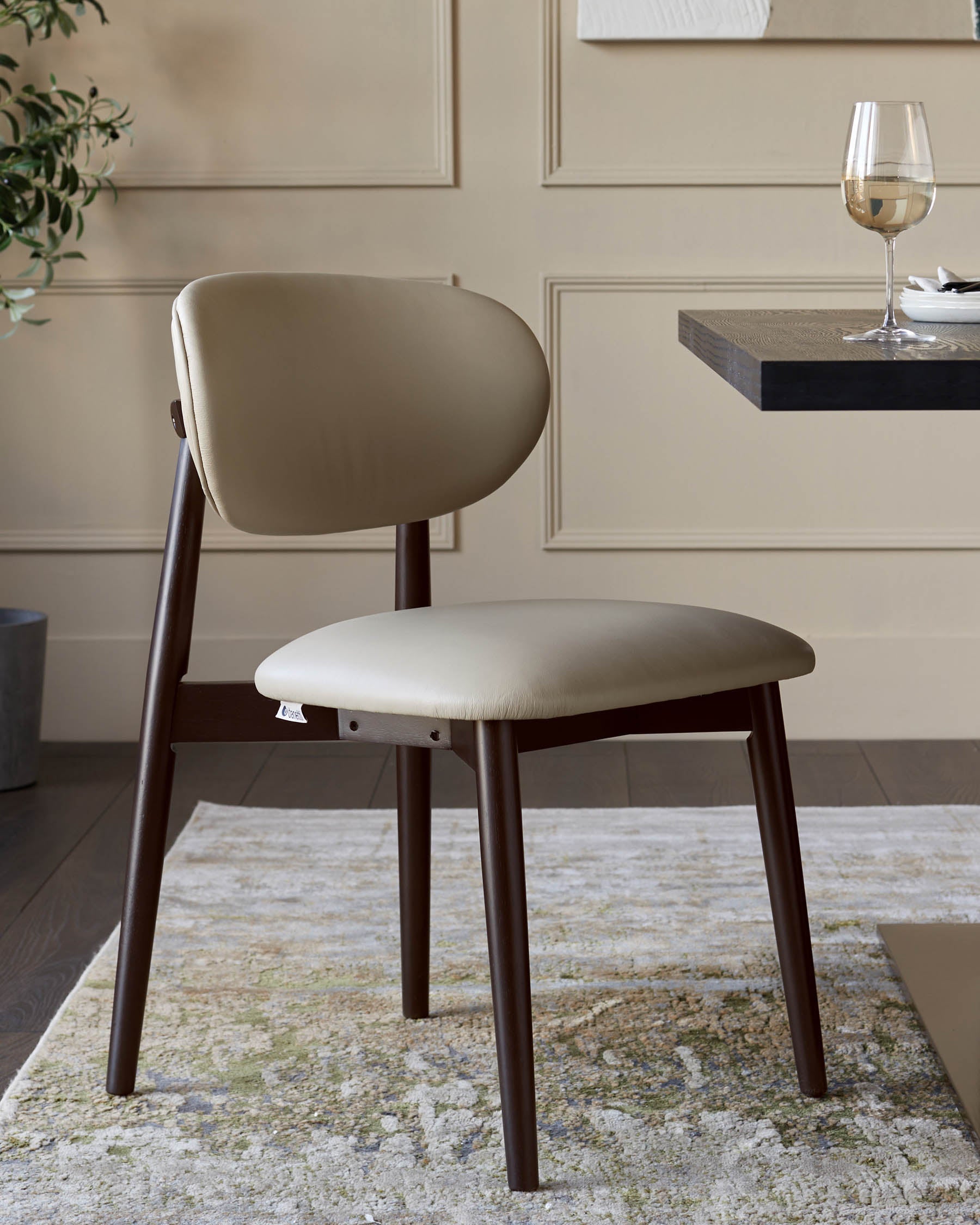 Ryann natural leather dining chair