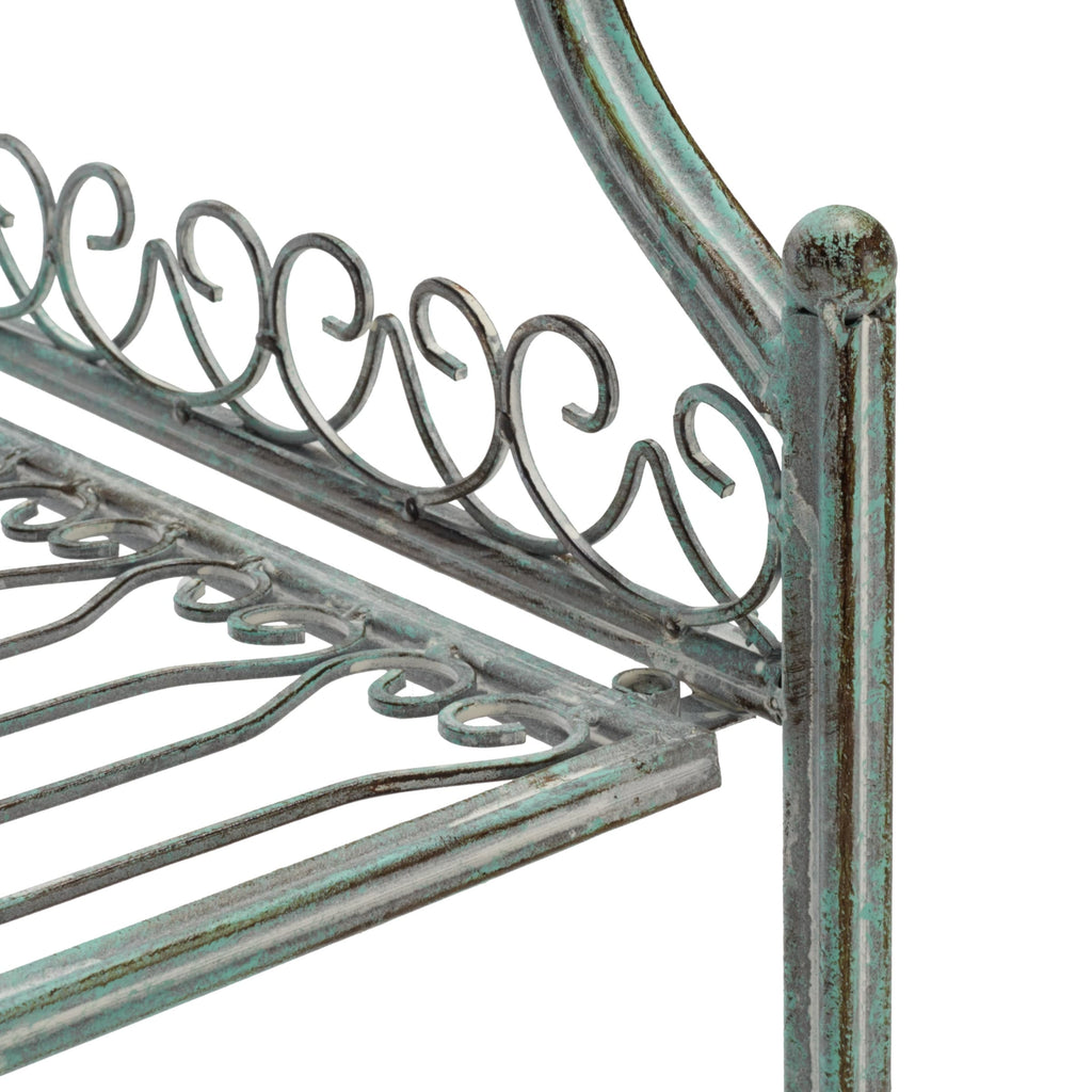 SAFAVIEH Bryn Victorian Wrought Iron 4-Tier Outdoor Bakers Rack - 25 In. W x 15 In. D x 63 In. H - 25W x 15D x 63H