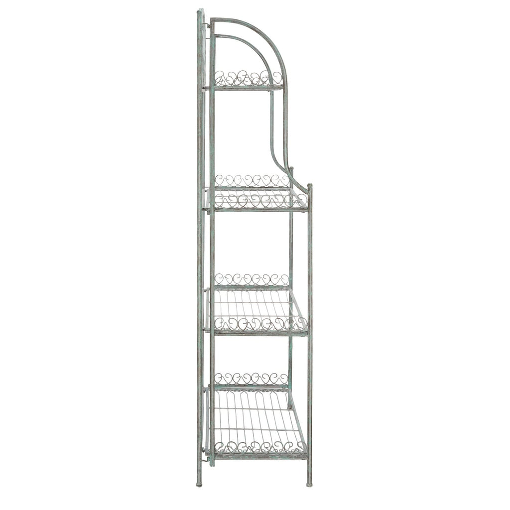 SAFAVIEH Bryn Victorian Wrought Iron 4-Tier Outdoor Bakers Rack - 25 In. W x 15 In. D x 63 In. H - 25W x 15D x 63H