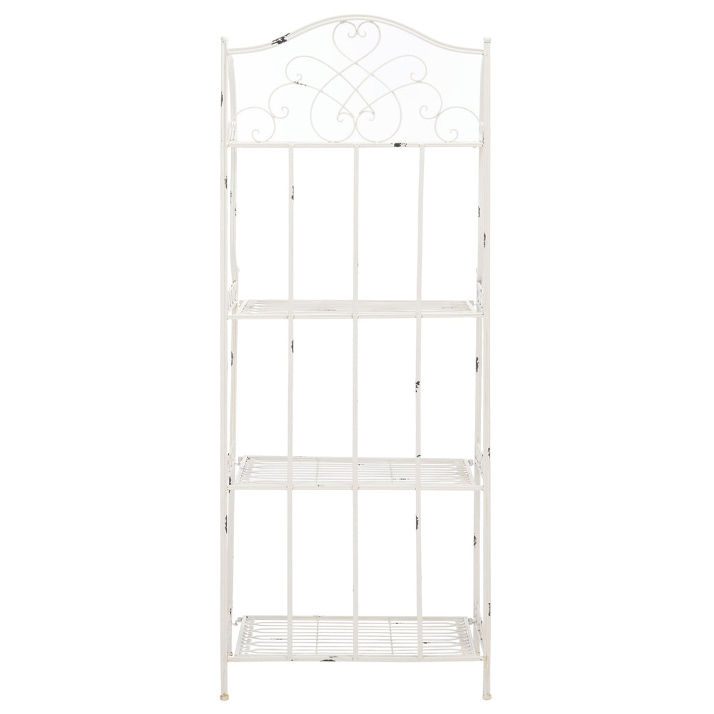 SAFAVIEH Bryn Victorian Wrought Iron 4-Tier Outdoor Bakers Rack - 25 In. W x 15 In. D x 63 In. H - 25W x 15D x 63H