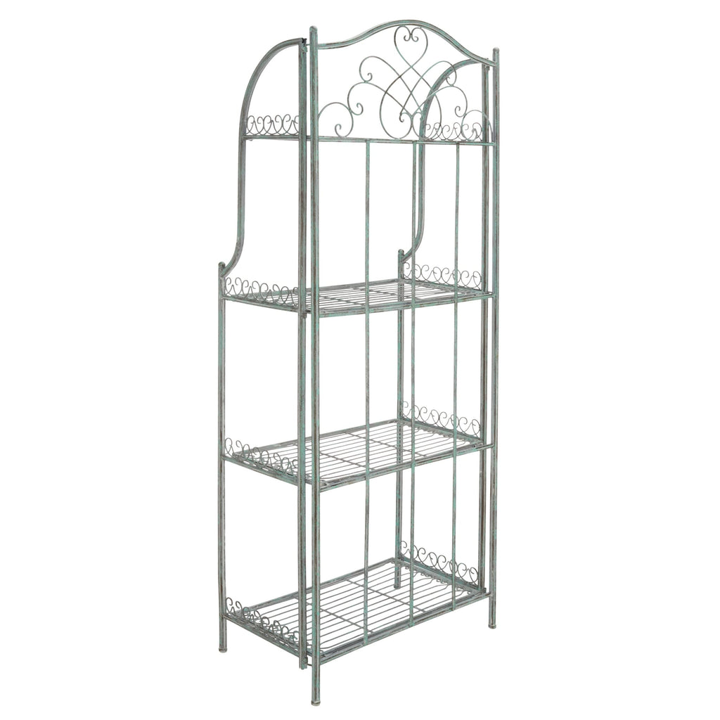 SAFAVIEH Bryn Victorian Wrought Iron 4-Tier Outdoor Bakers Rack - 25 In. W x 15 In. D x 63 In. H - 25W x 15D x 63H