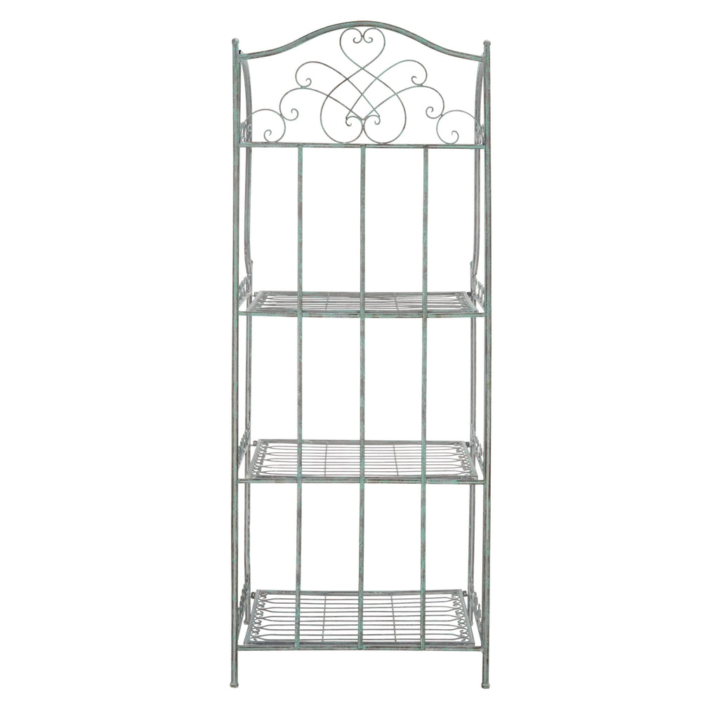 SAFAVIEH Bryn Victorian Wrought Iron 4-Tier Outdoor Bakers Rack - 25 In. W x 15 In. D x 63 In. H - 25W x 15D x 63H