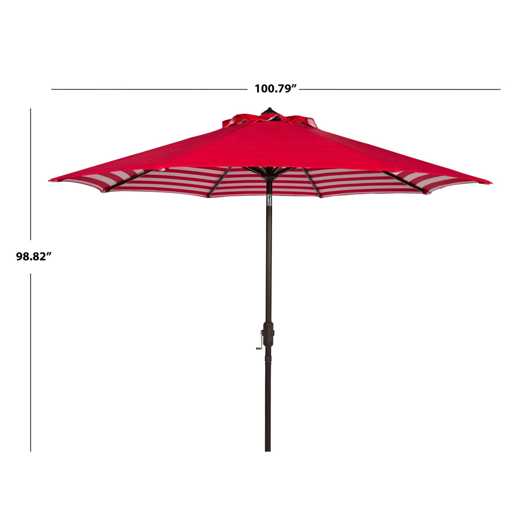 SAFAVIEH Hadire Inside Out Striped 9 Ft Crank Outdoor Umbrella