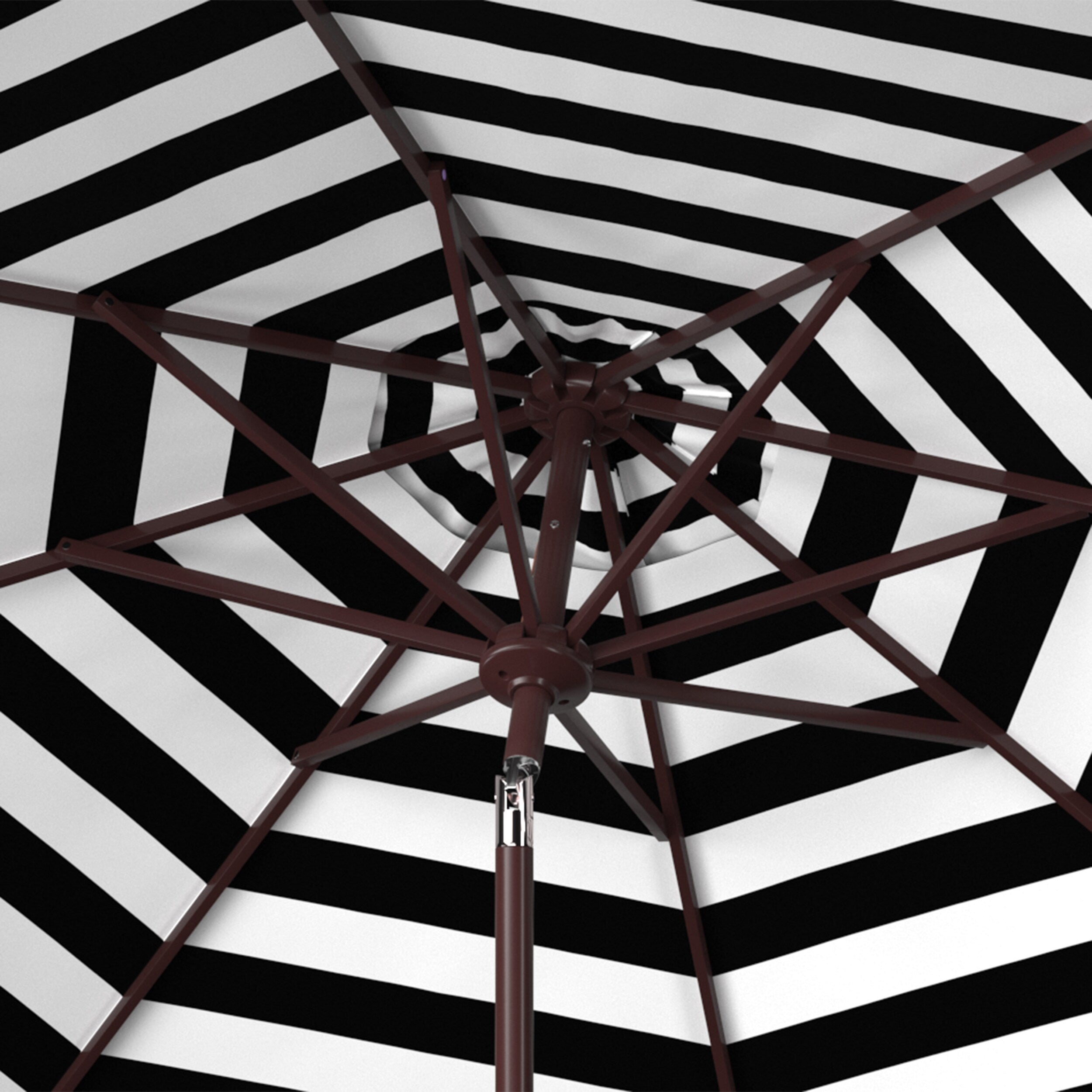SAFAVIEH Hadire Inside Out Striped 9 Ft Crank Outdoor Umbrella