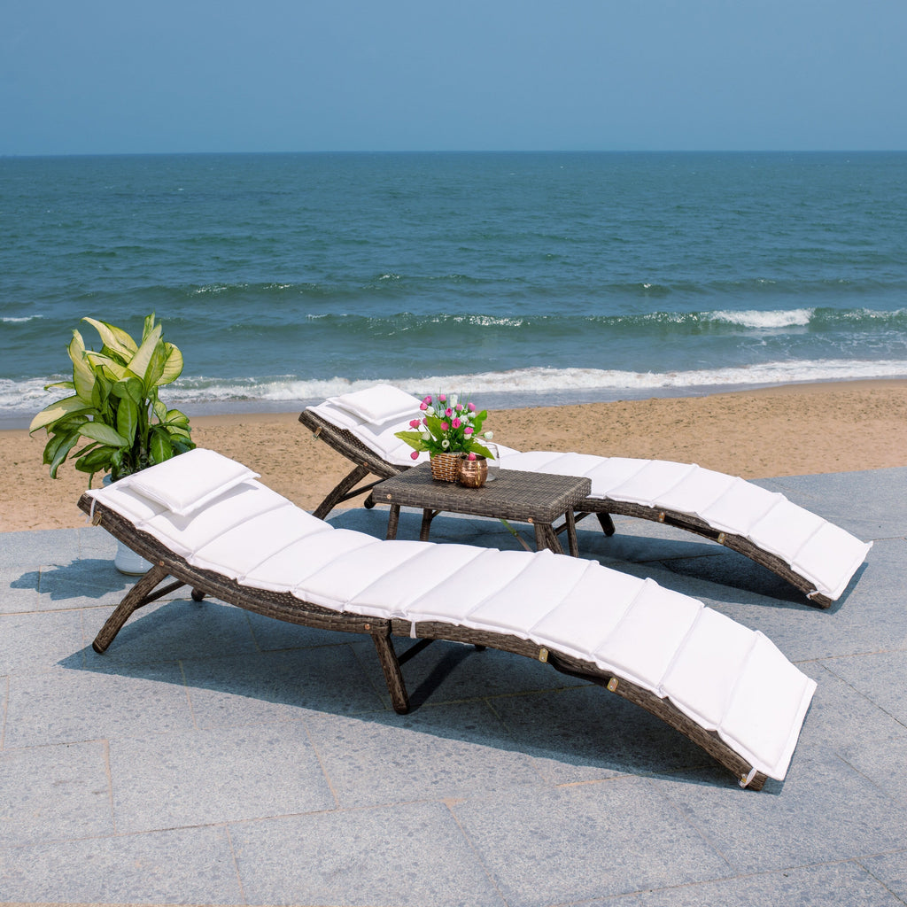 SAFAVIEH Outdoor Blaguna 3-Piece Sun Lounger Set - 83Wx20Dx24H