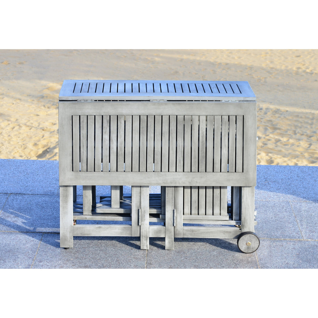 SAFAVIEH Outdoor Brandy 5-Piece Outdoor Dining Table Set - 43Wx35Dx29H