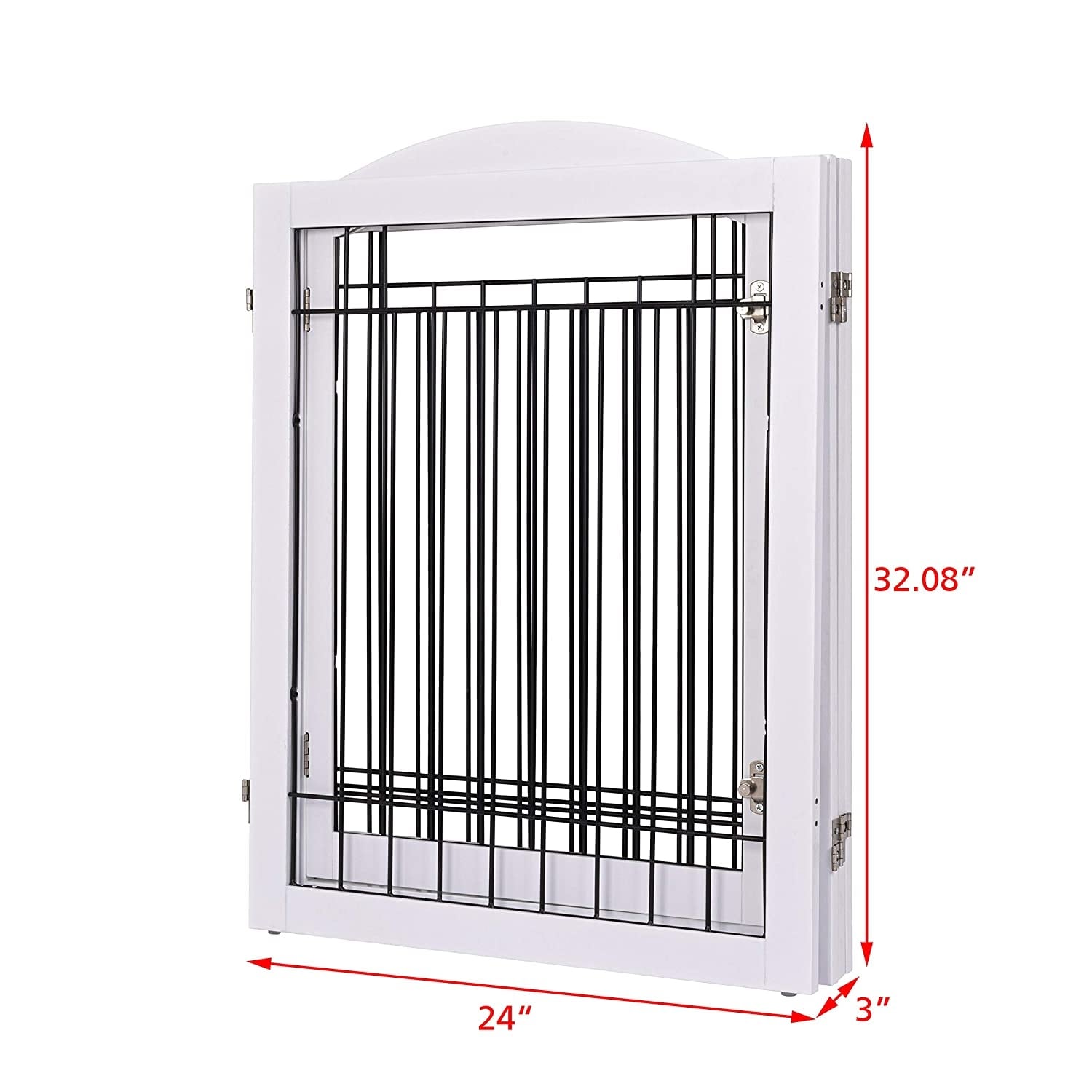 SPIRICH 96 inch Extra Wide 30 inches Tall Dog gate with Door Walk Through, Freestanding Wire Pet Gate,Pet Puppy Safety Fence