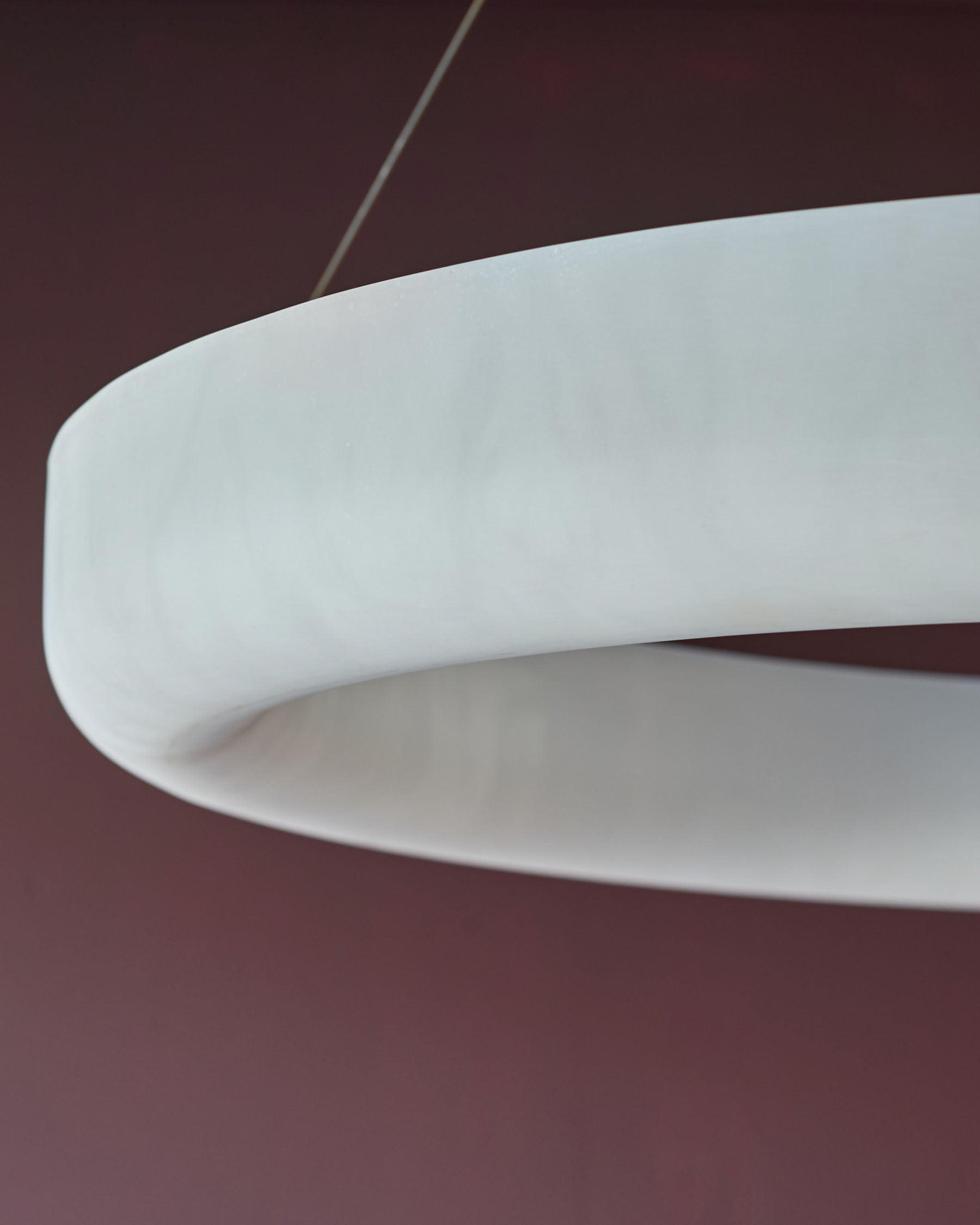 Sadie natural alabaster look stone large round pendant light