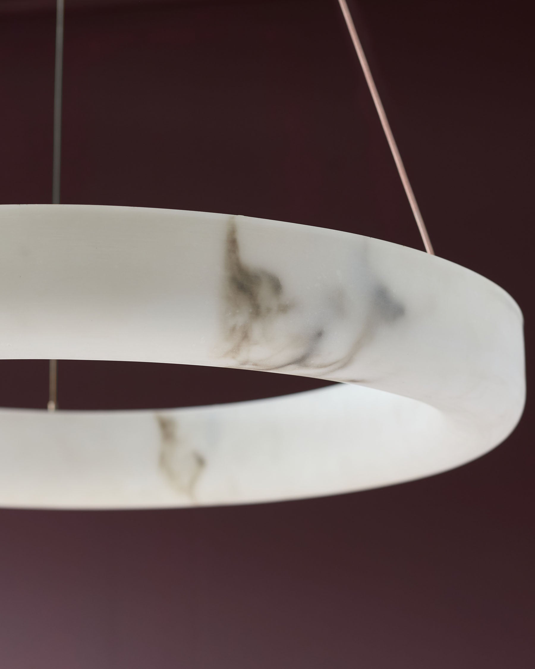 Sadie natural alabaster look stone small round pendant light