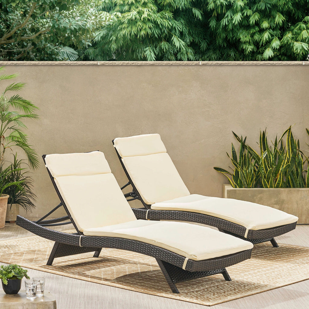 Salem Outdoor Cushion Set for Chaise Lounge - Cushions only (Set of 2) by Christopher Knight Home - 79.25L x 27.50W x 1.50H