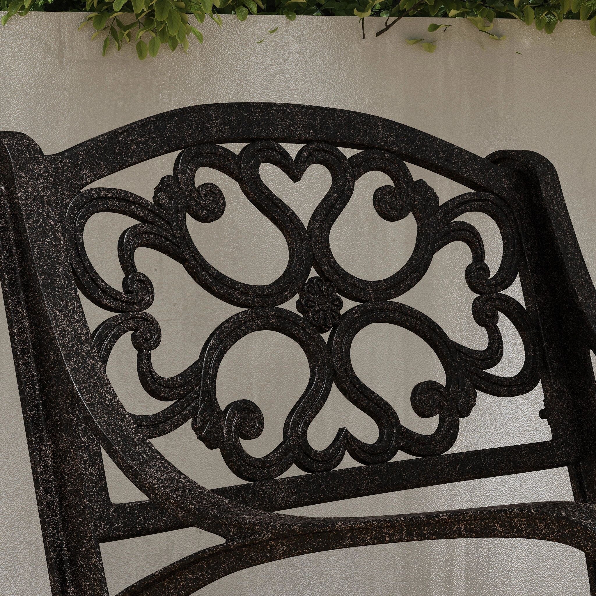 Sanibel Bronze Aluminum 7- Piece Outdoor Dining Set with 72 Oval Dining Table and Six Armchairs by Homestyles