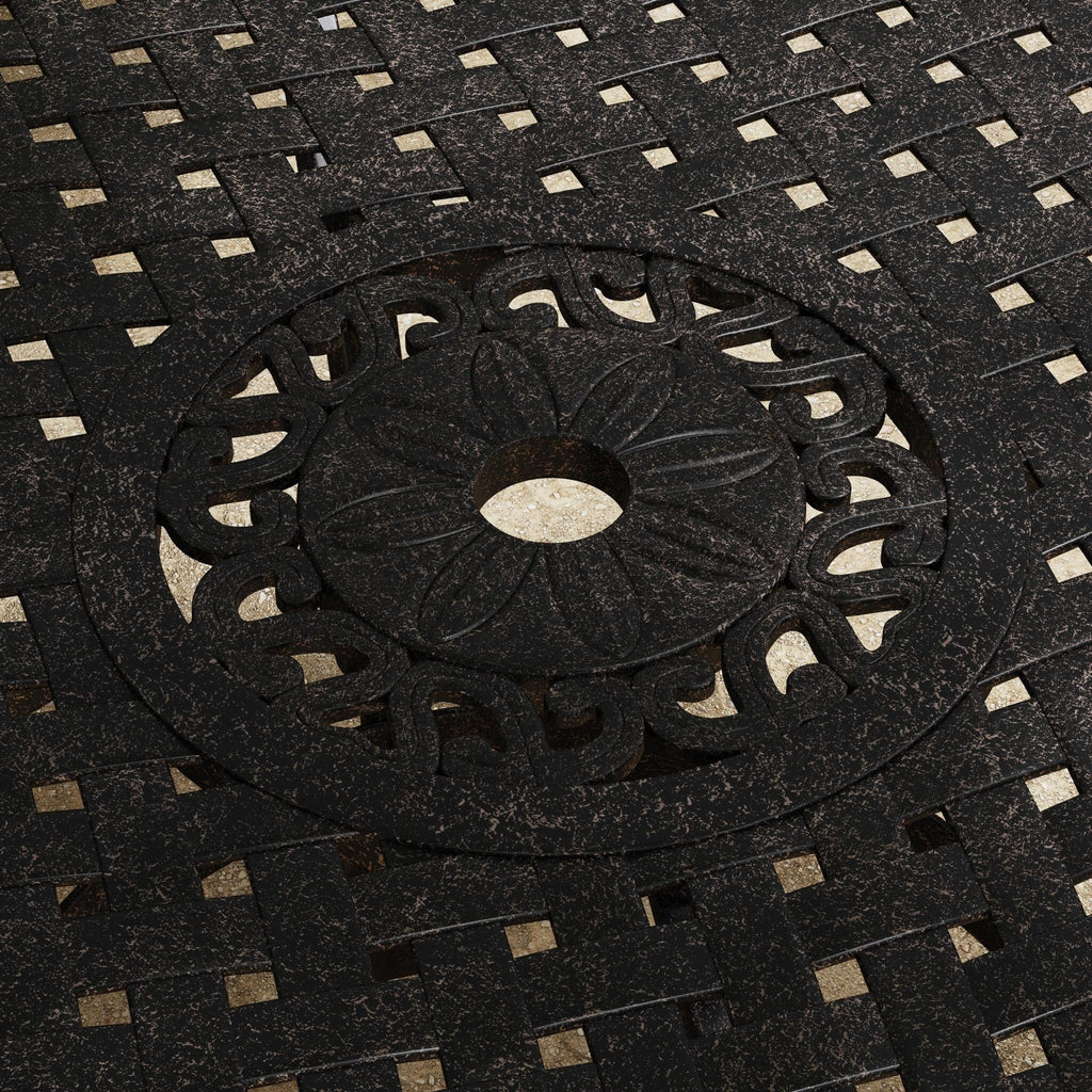 Sanibel Bronze Aluminum 7- Piece Outdoor Dining Set with 72 Oval Dining Table and Six Armchairs by Homestyles