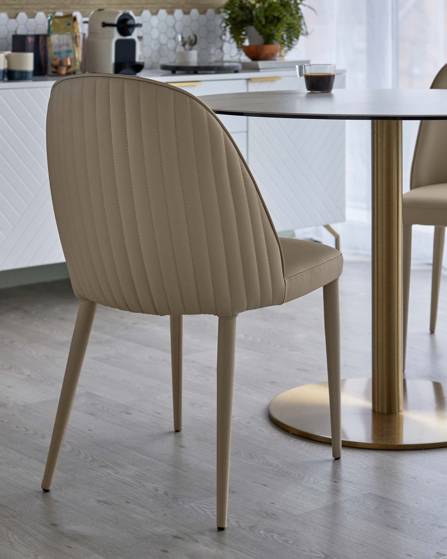 Saylor natural faux leather dining chair