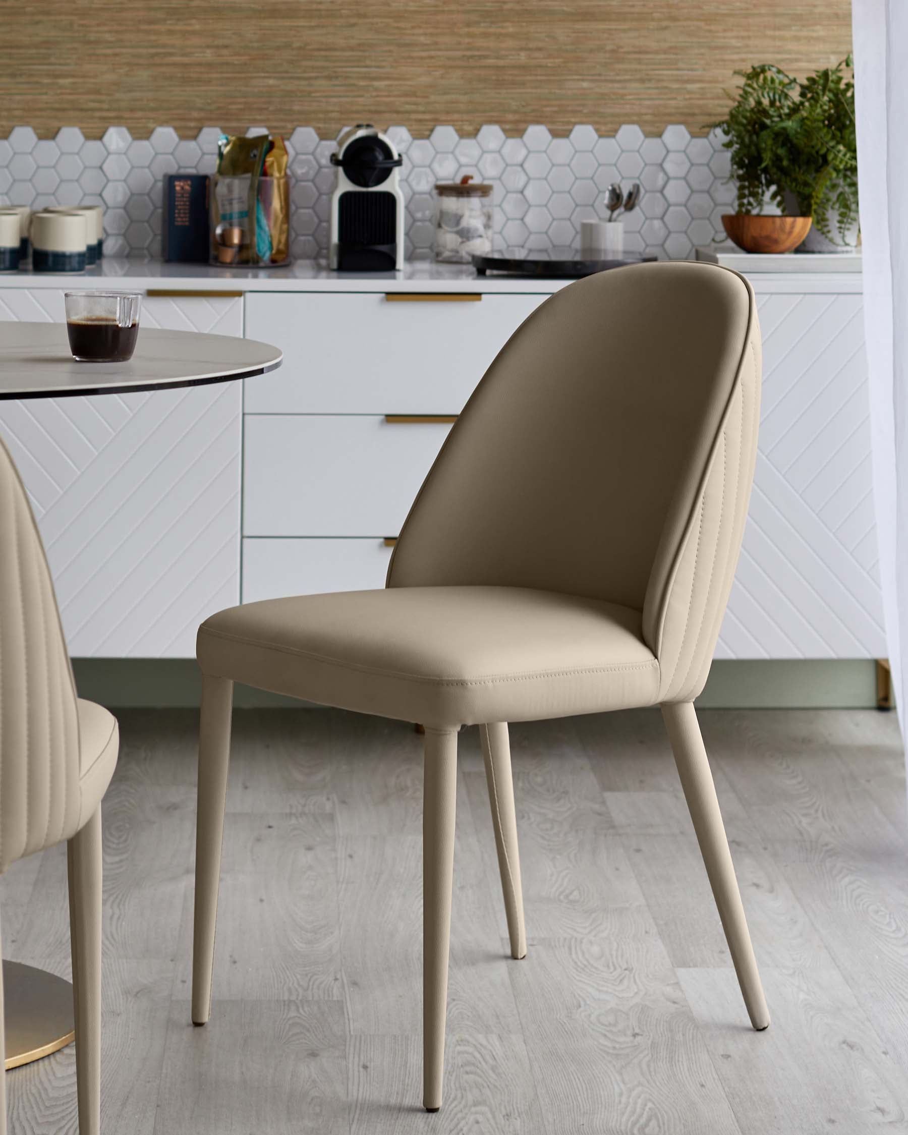 Saylor natural faux leather dining chair