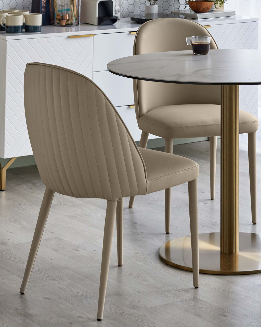 Saylor natural faux leather dining chair