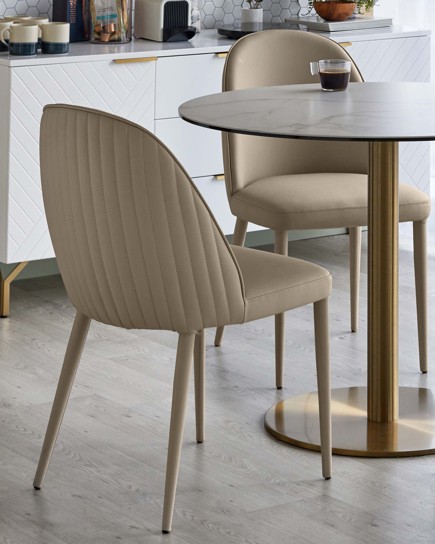 Saylor natural faux leather dining chair