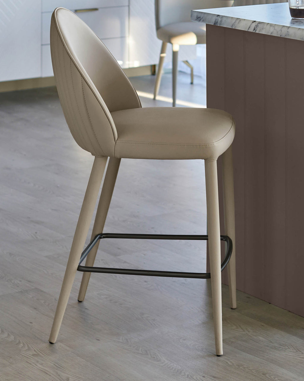 Saylor natural faux leather bar stool