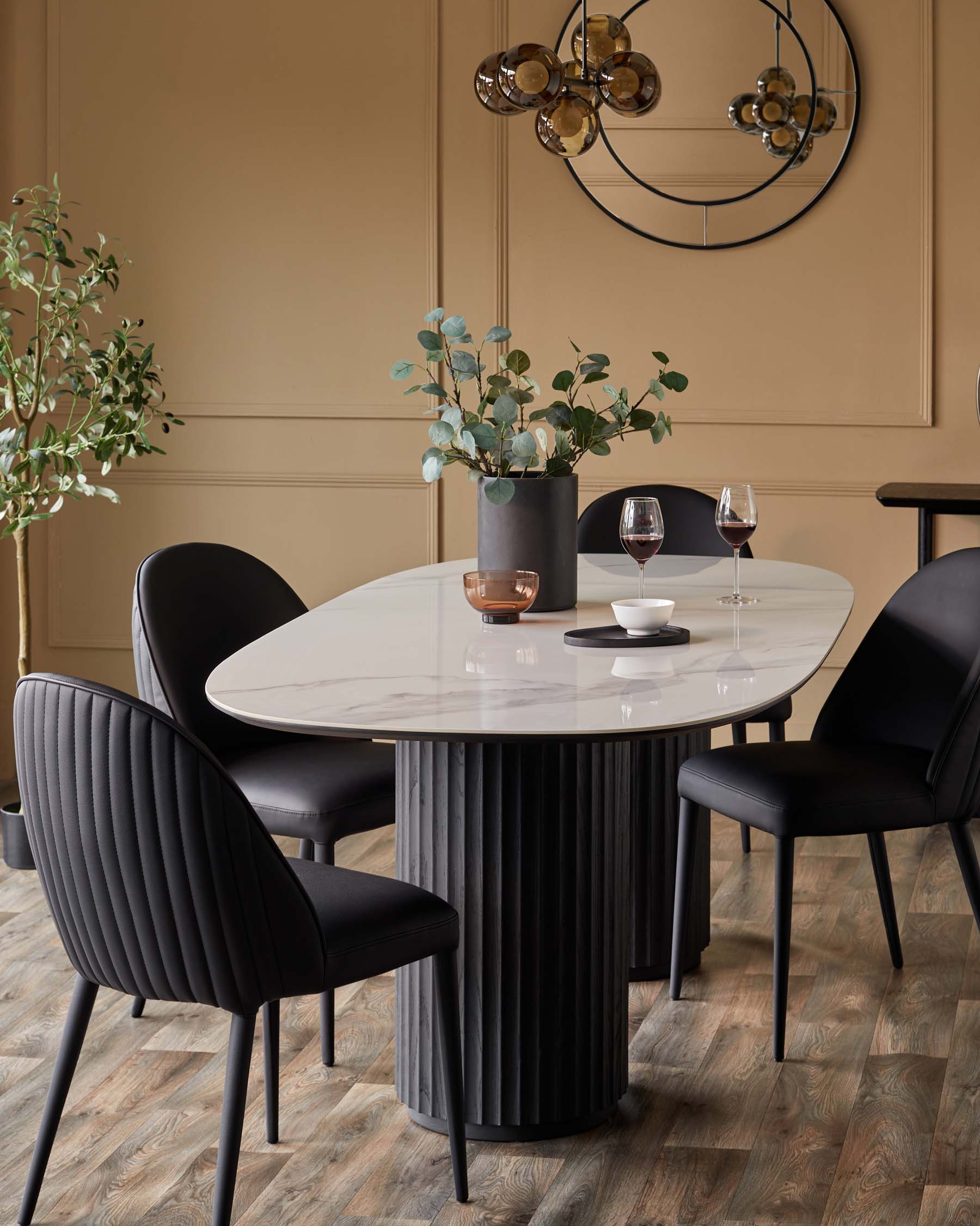 Saylor black faux leather dining chair