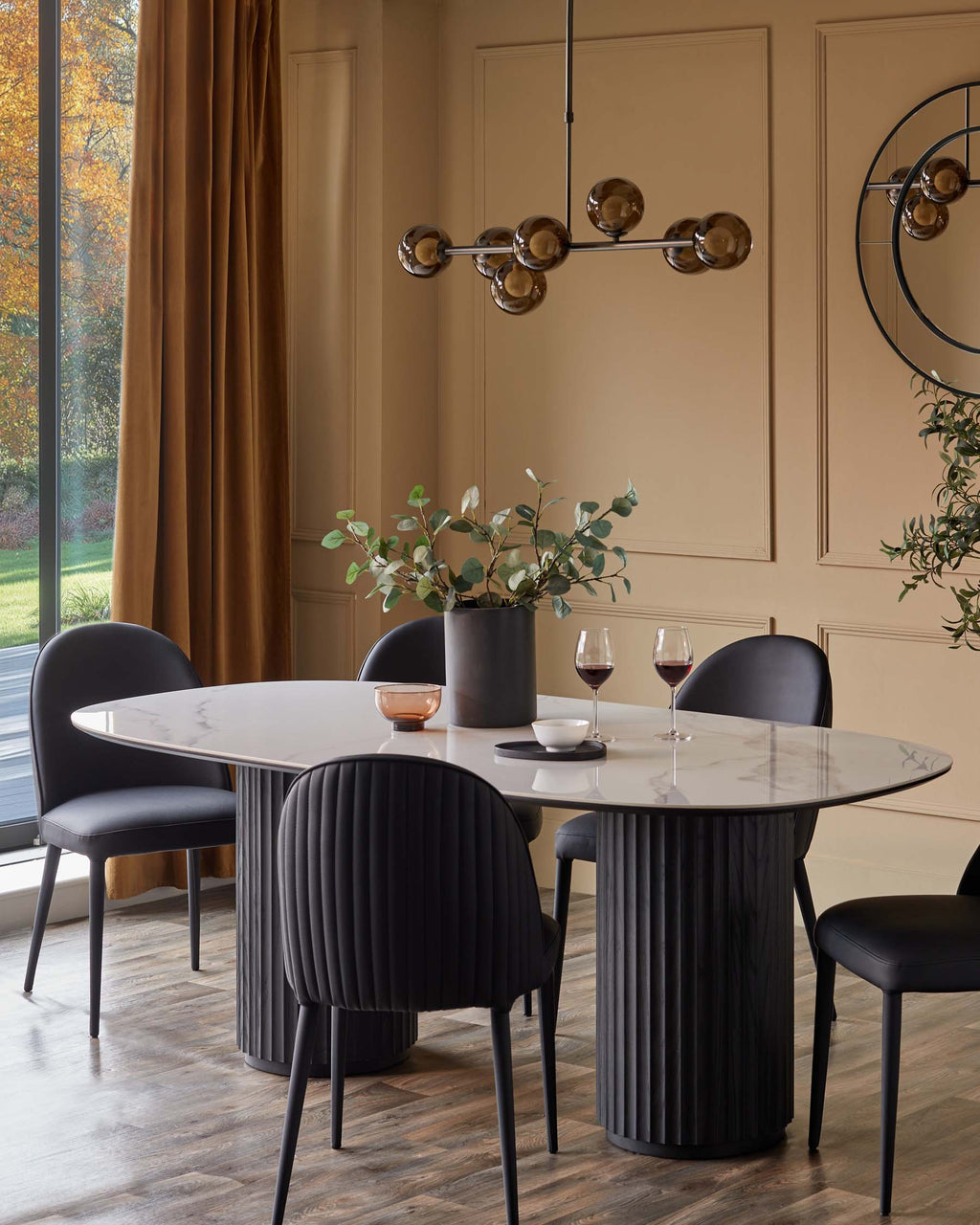 Saylor black faux leather dining chair