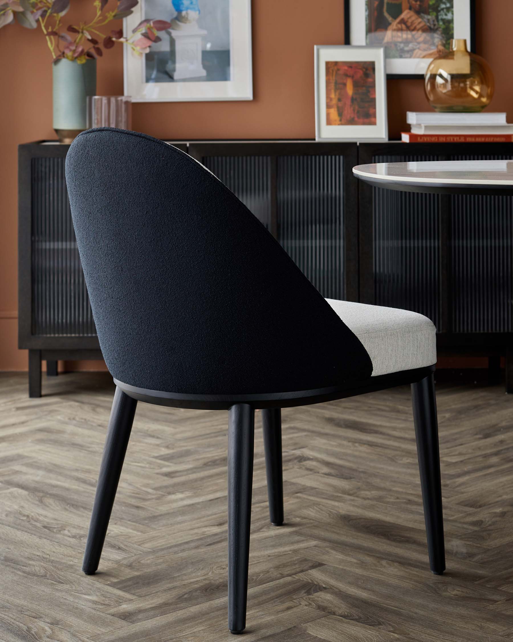 Scarlett black mixed material dining chair