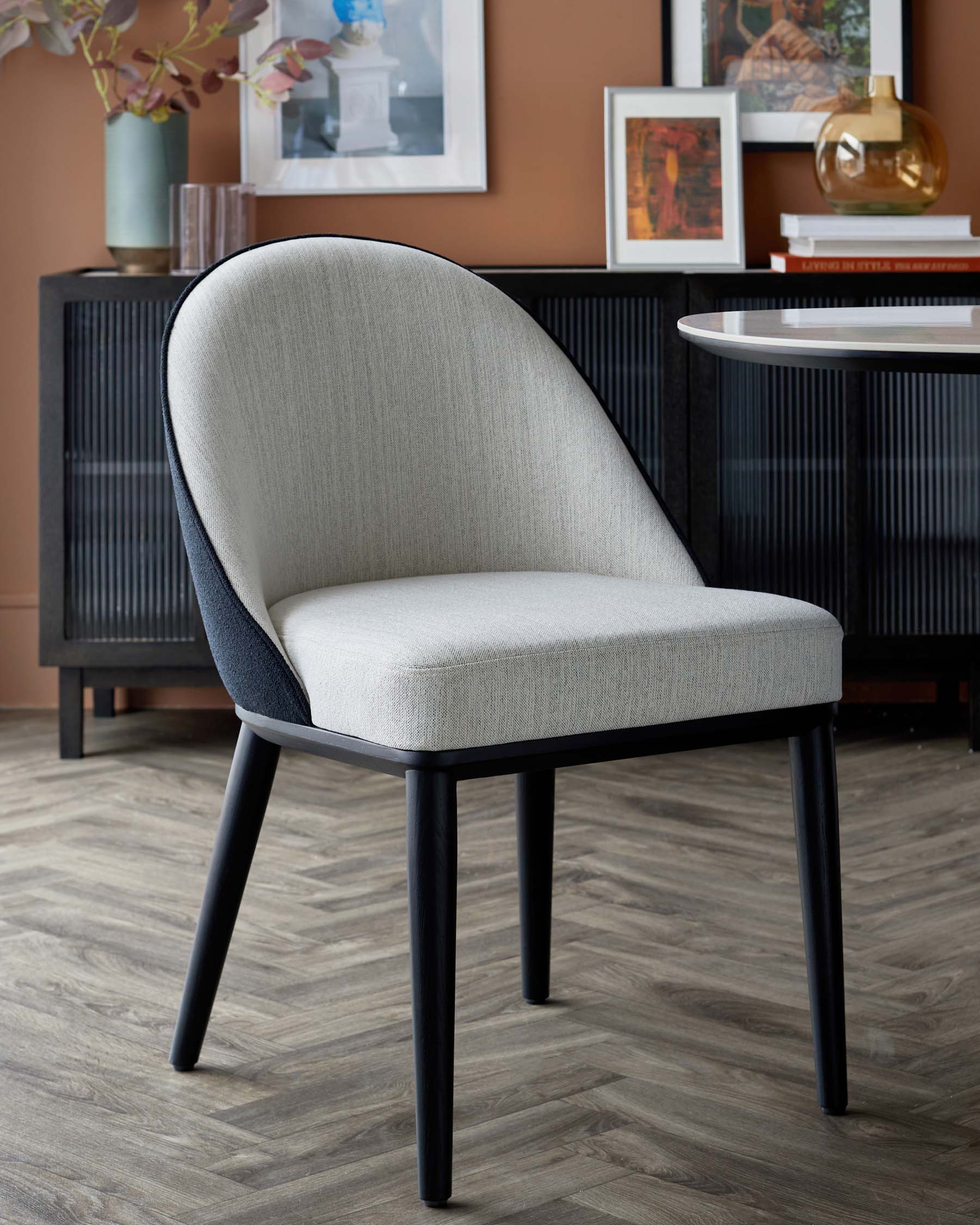 Scarlett black mixed material dining chair
