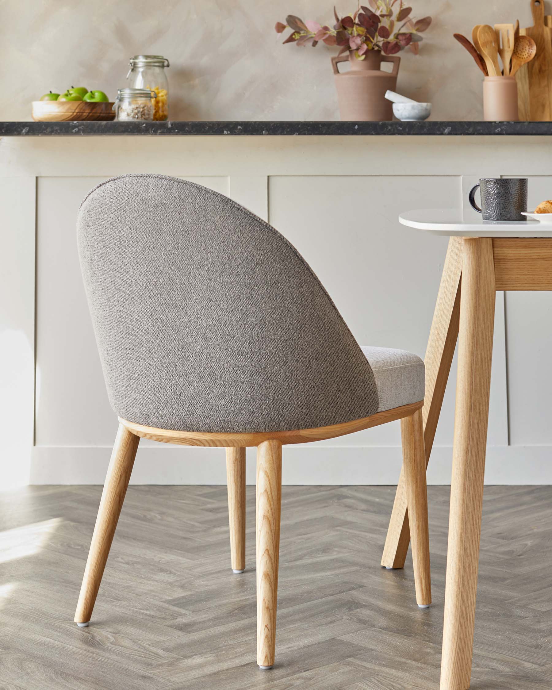 Scarlett natural mixed material dining chair